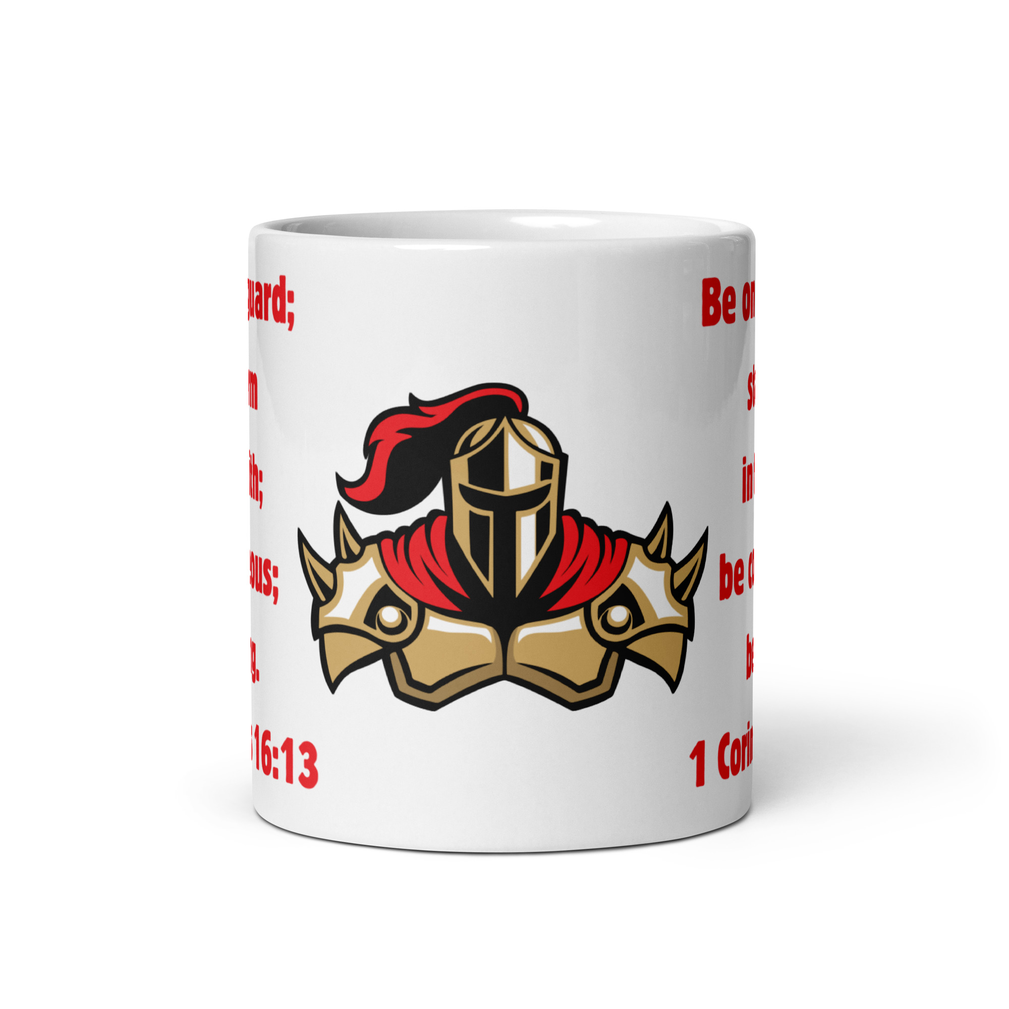 1 Corinthians 1613 Faith Warrior - white-glossy-mug-white-11-oz-front-view-68297dd0d9238