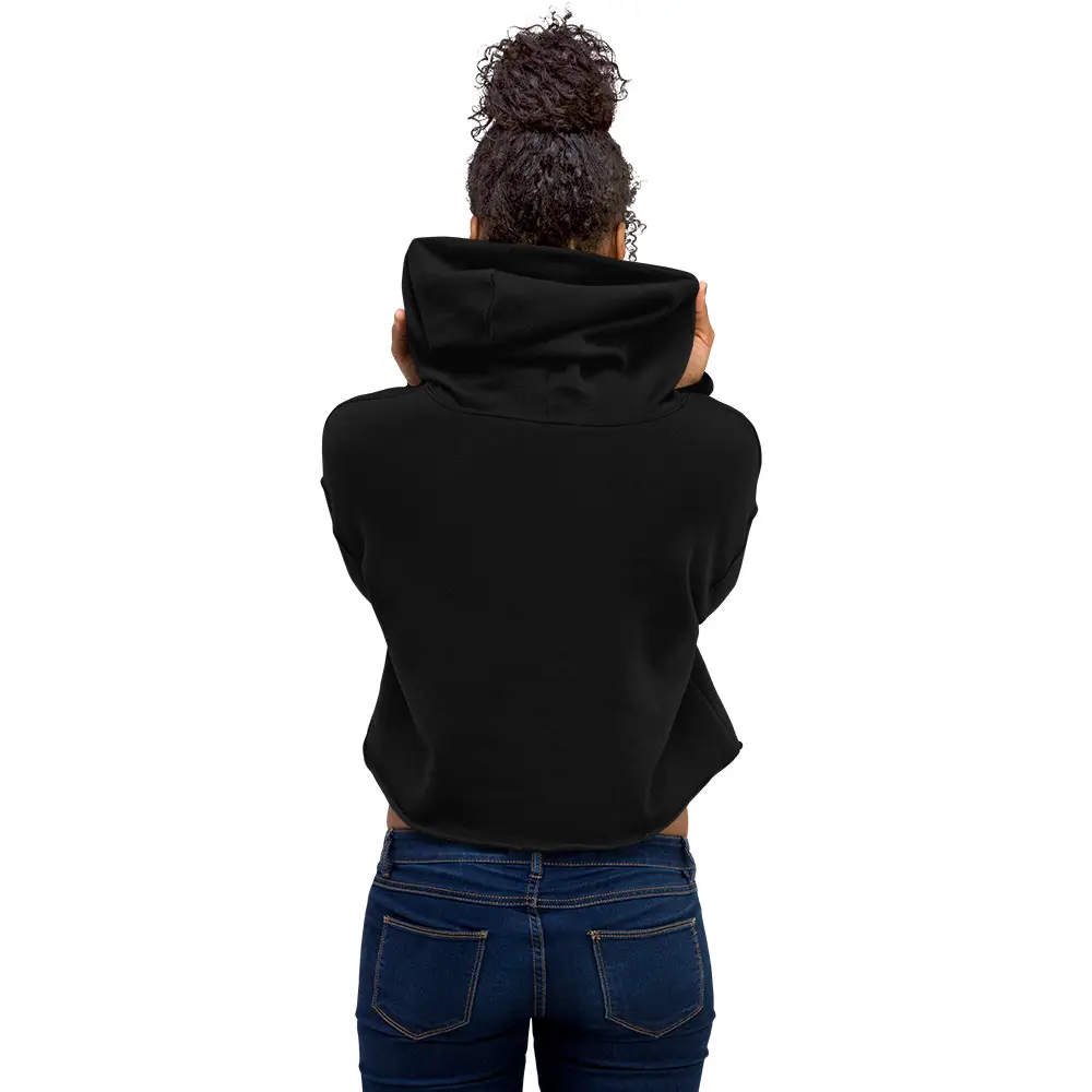 1 Corinthians 1613 Faith Warrior - womens-cropped-hoodie-black-back-682228a2130e0