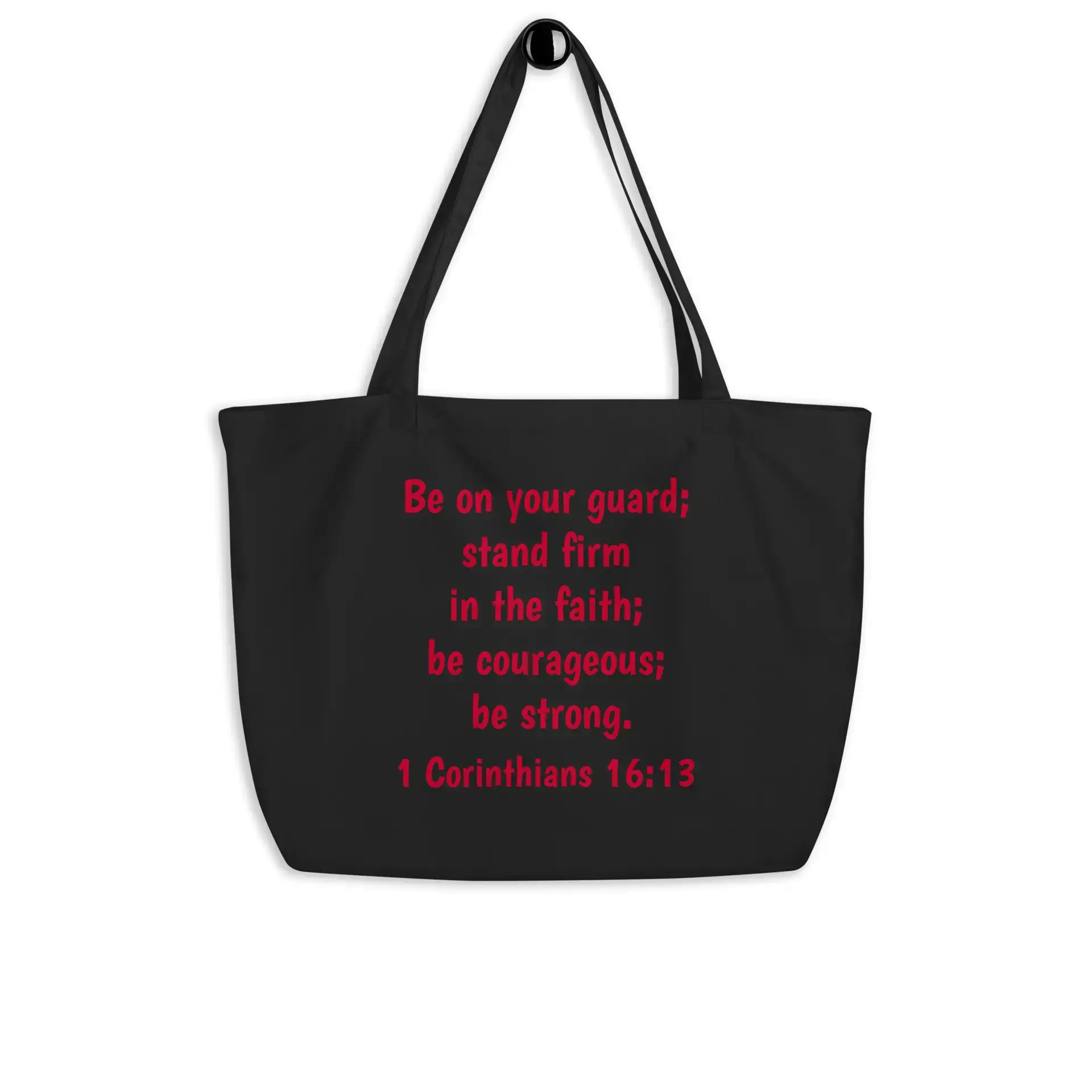 1 Corinthians 16:13 Large organic tote bag
