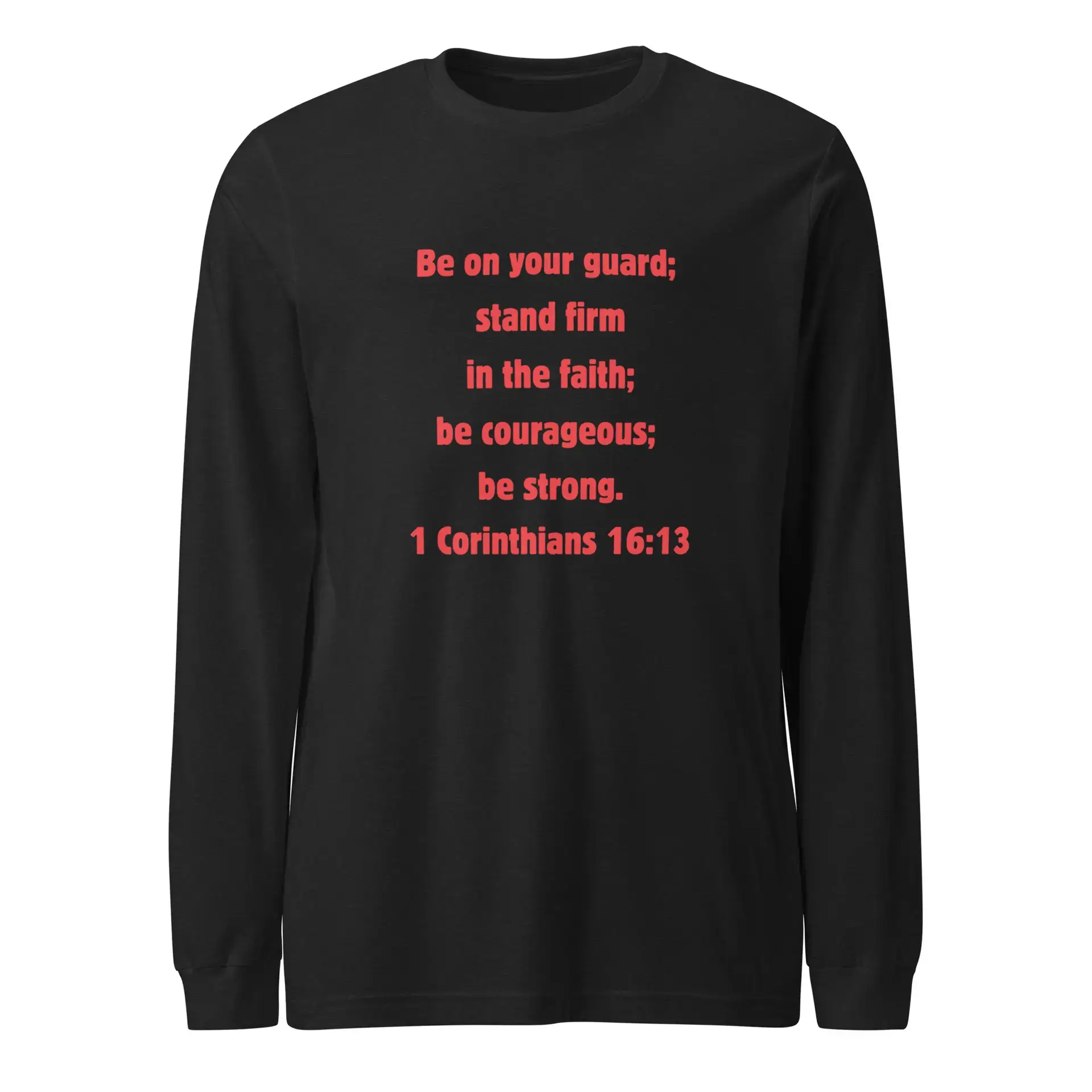 1 Corinthians 1613 Faith - unisex-long-sleeve-tee-black-heather-front-6821f9cf2ab83