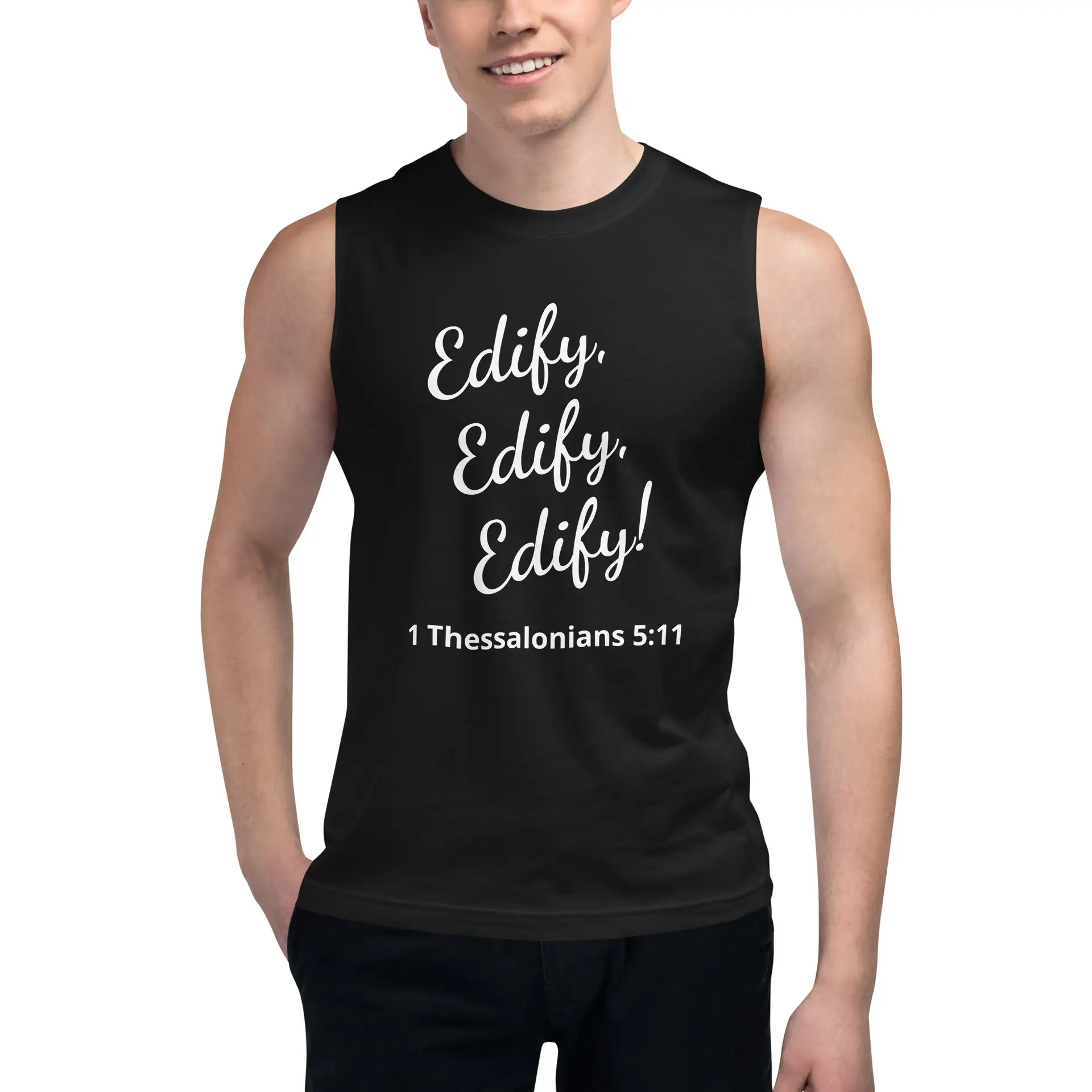 1 Thessalonians 5:11 Muscle Shirt