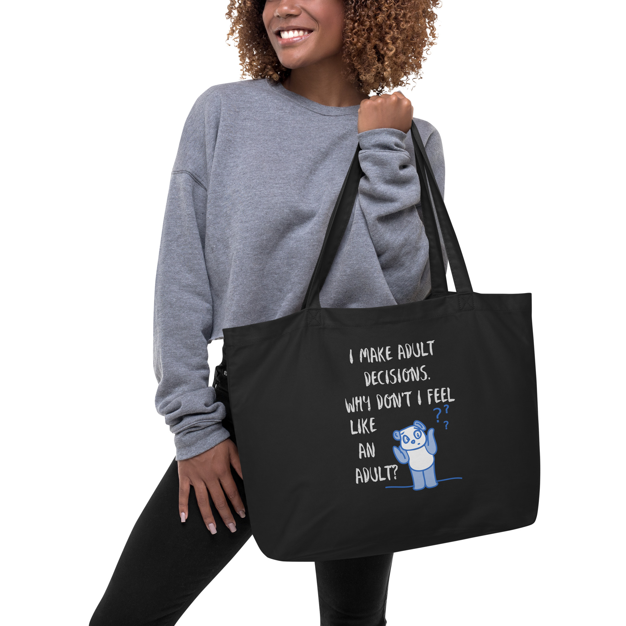 Adult Decisions - large-eco-tote-black-front-6825c68cf3874