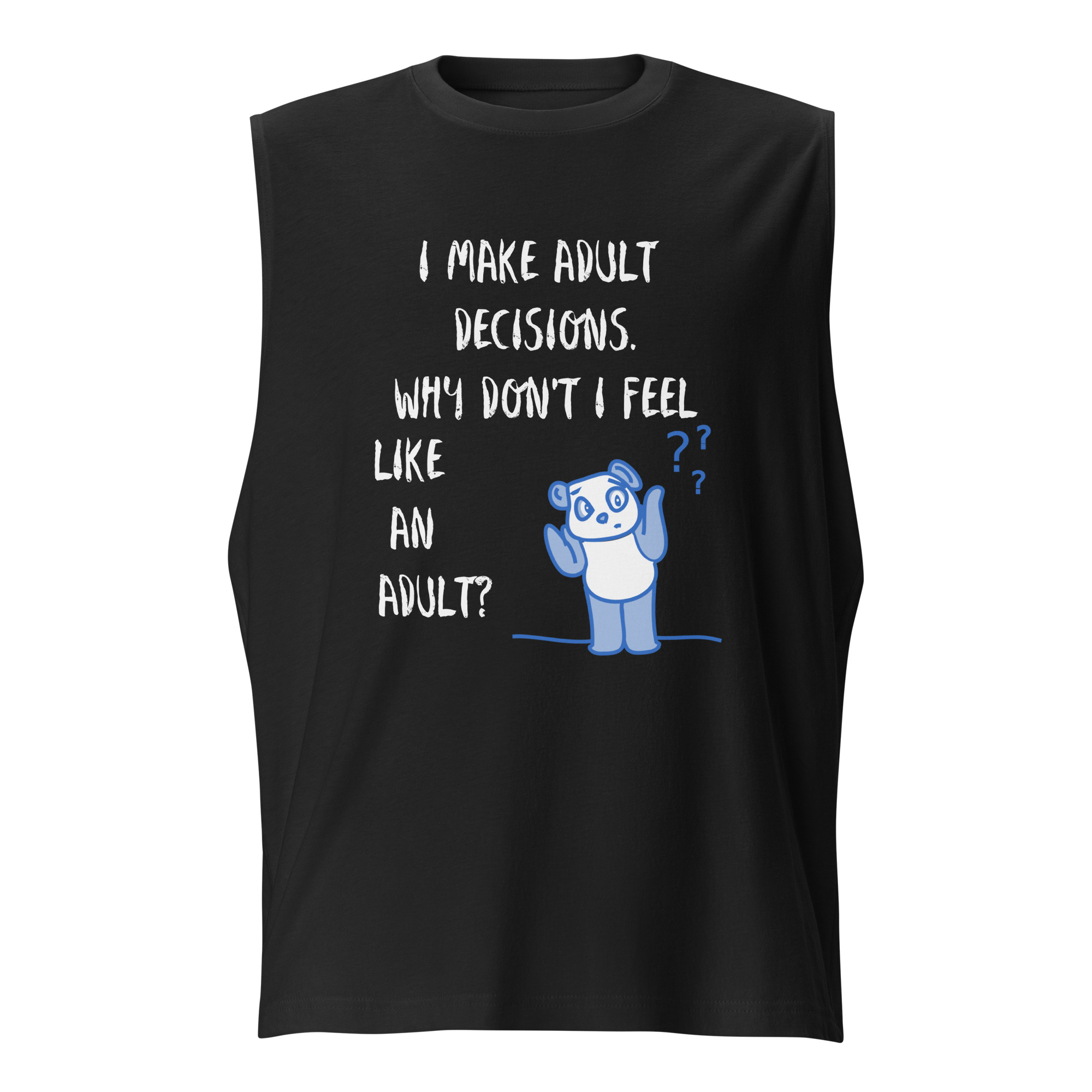 Adult Decisions - unisex-muscle-shirt-black-front-6825c650c1358