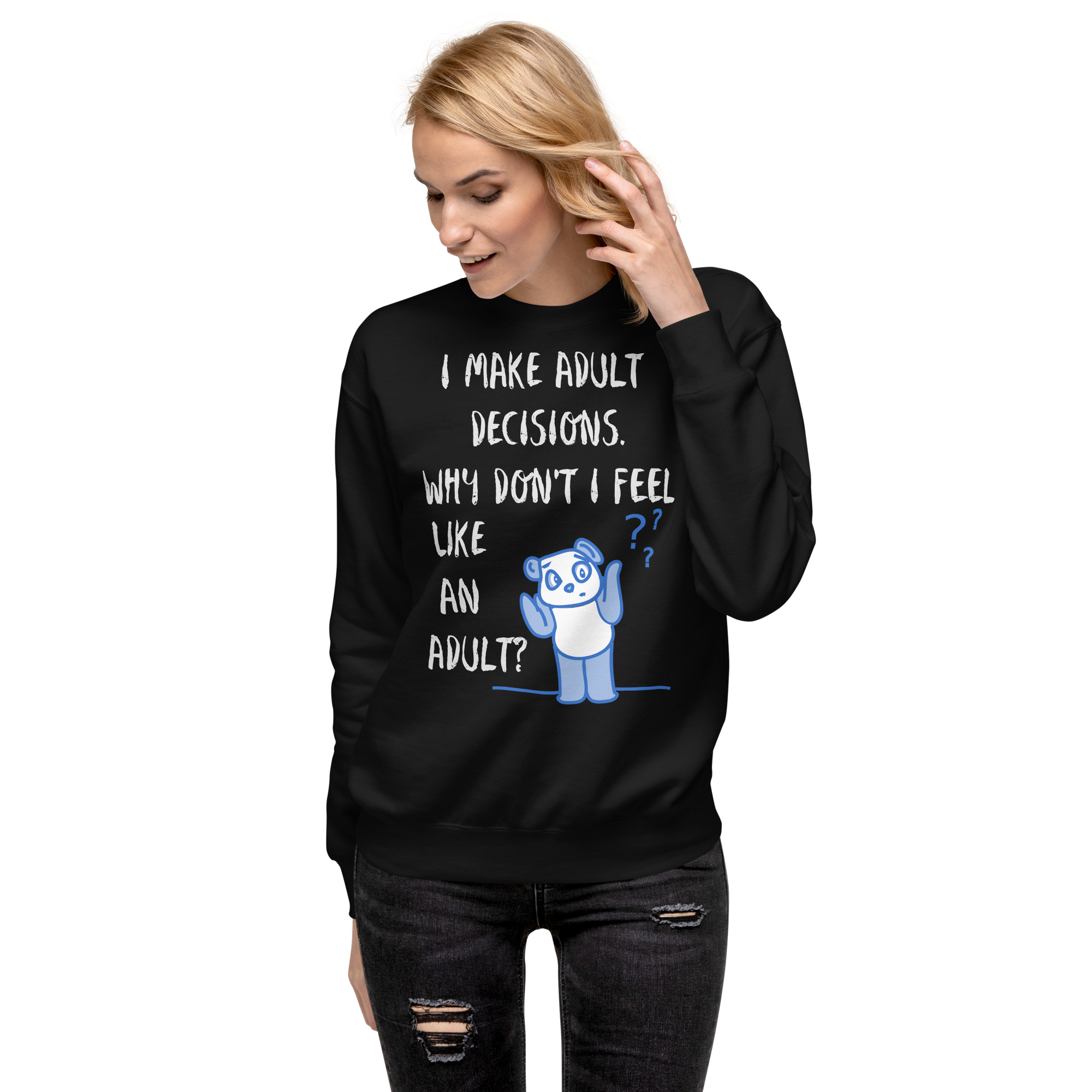 Adult Decisions - unisex-premium-sweatshirt-black-front-6825c62da0536