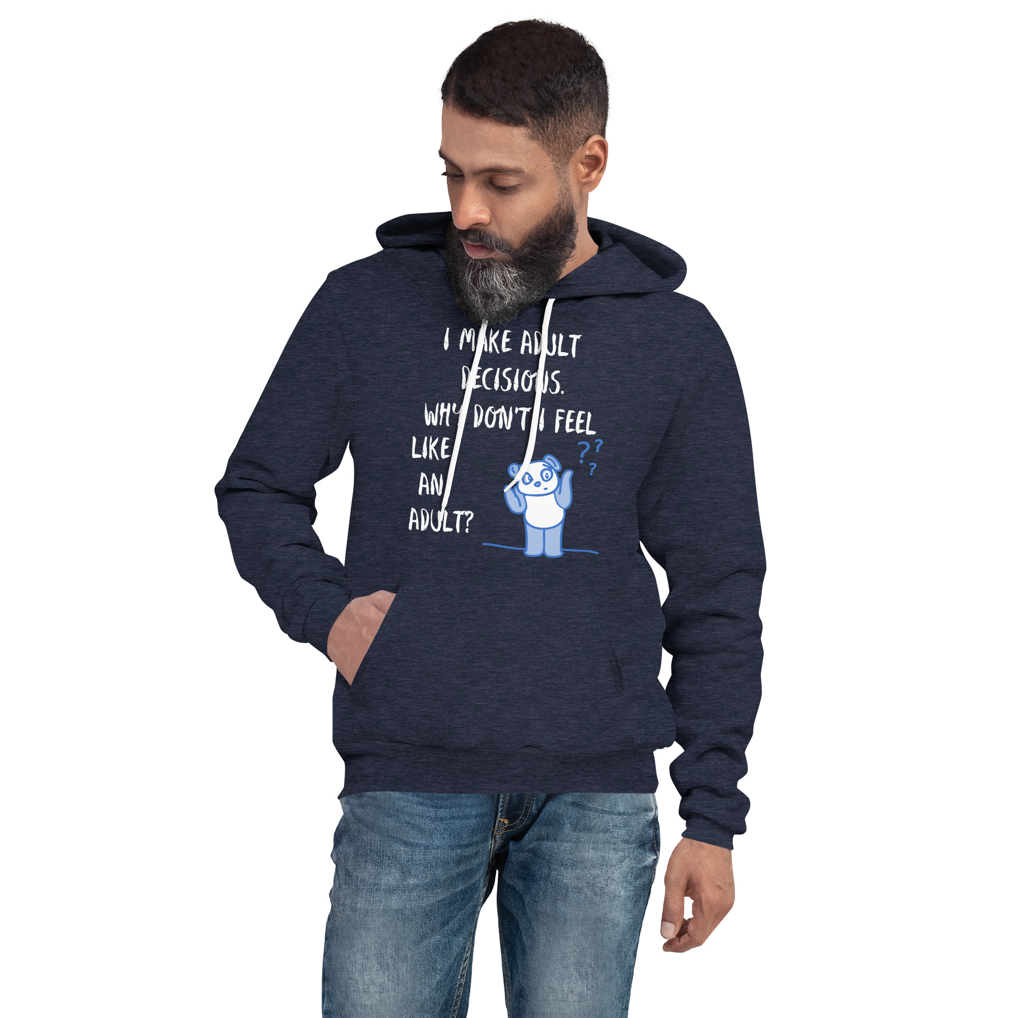 Adult Decisions - unisex-pullover-hoodie-heather-navy-front-6825c5fb354b2