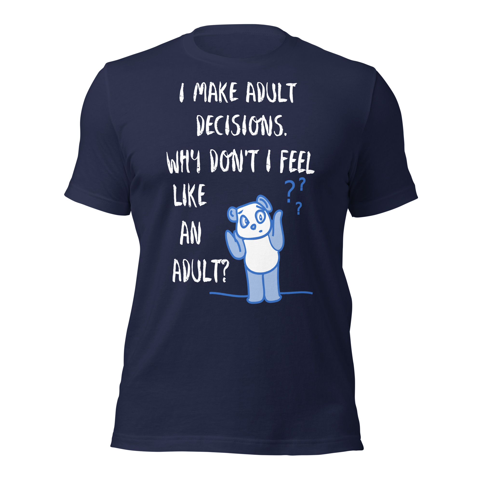 Adult Decisions - unisex-staple-t-shirt-navy-front-6825c61eeb148