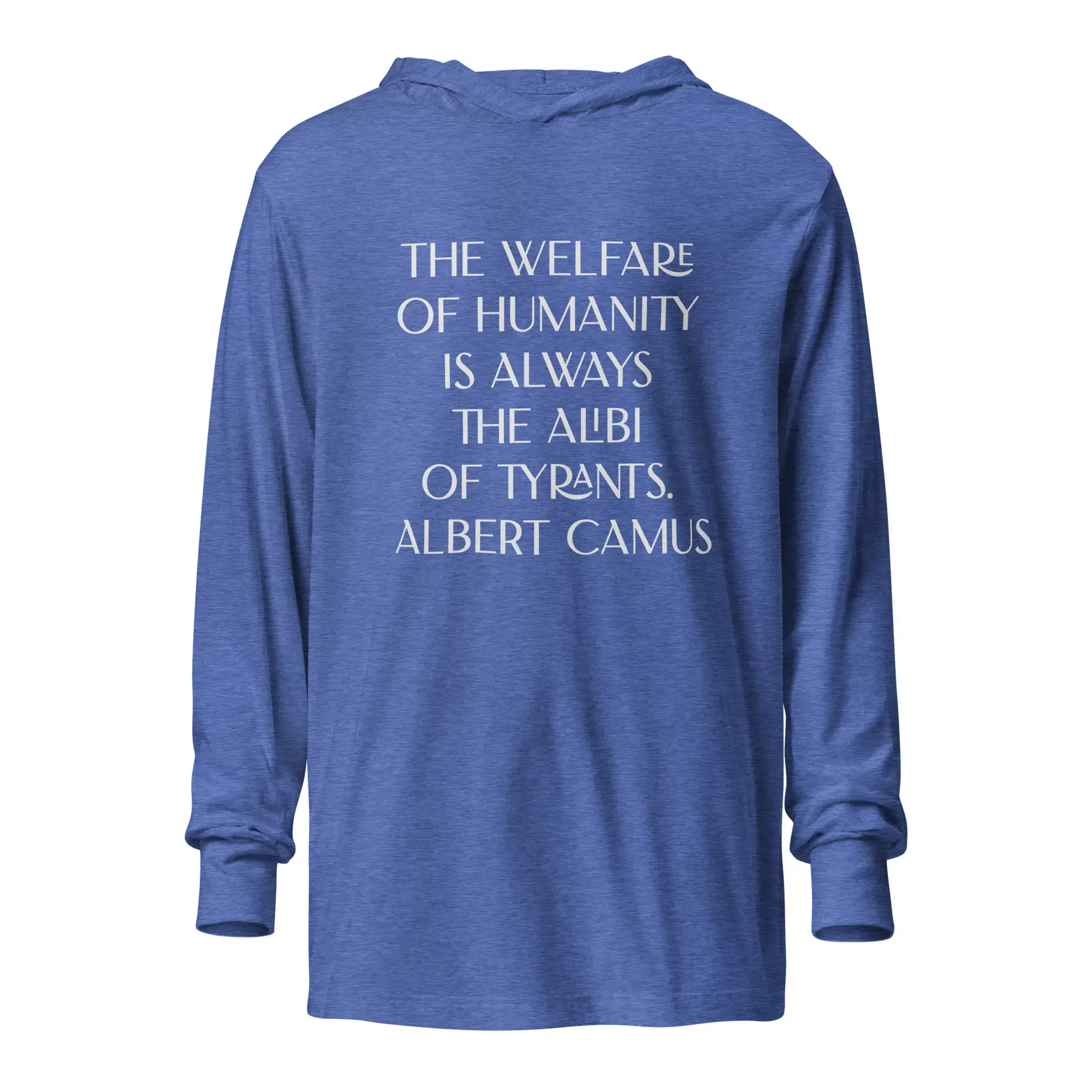 Albert Camus Welfare of Humanity Hooded long-sleeve tee