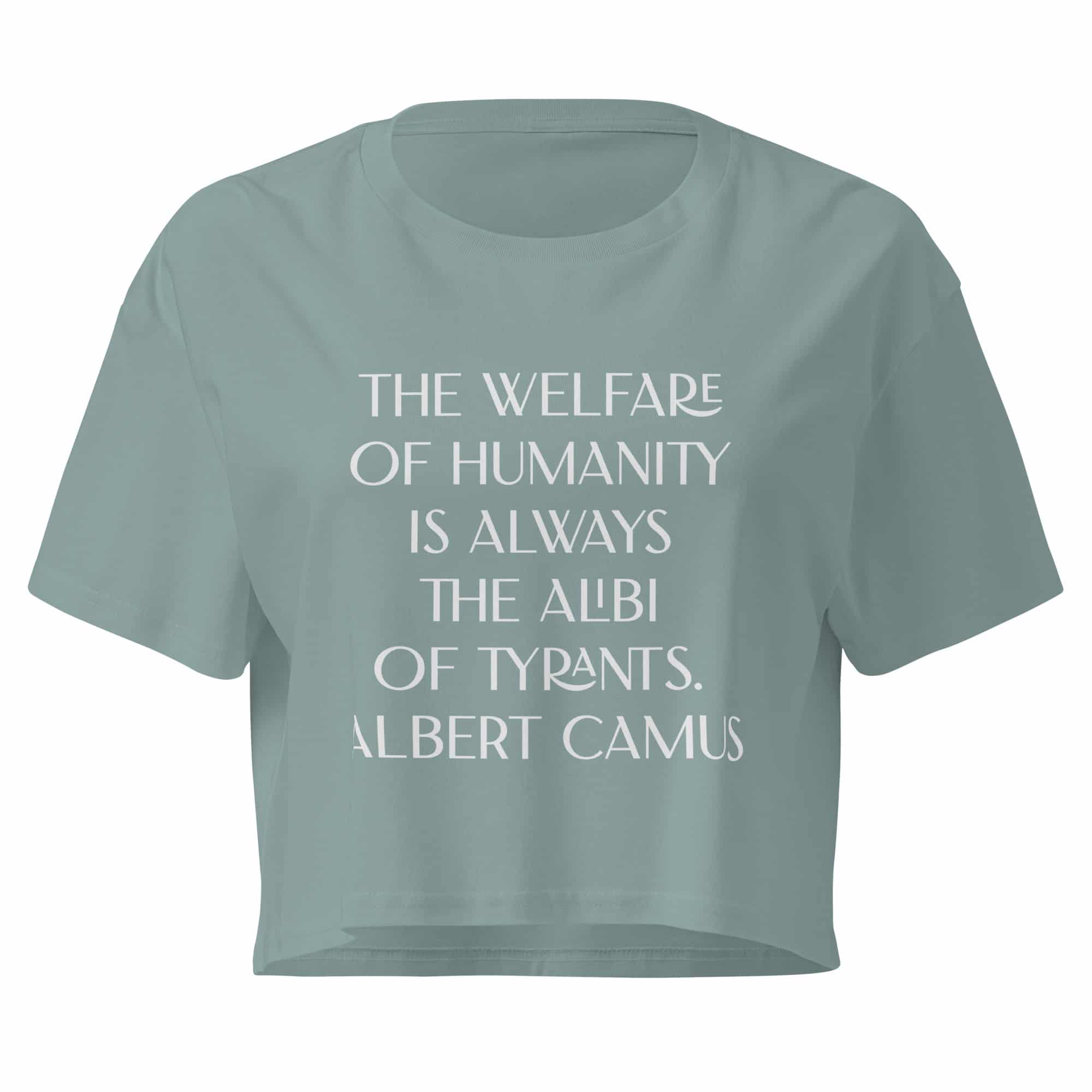 Albert Camus Welfare of Humanity (v1) Women’s crop top