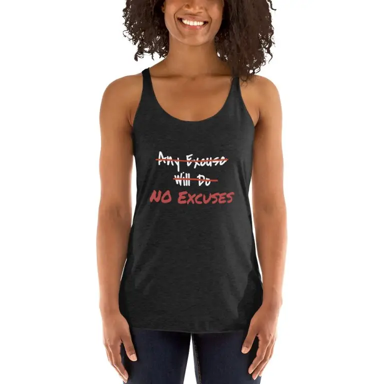 Any Excuse, No Excuses - womens-racerback-tank-top-vintage-black-front-6825cbd7b9963
