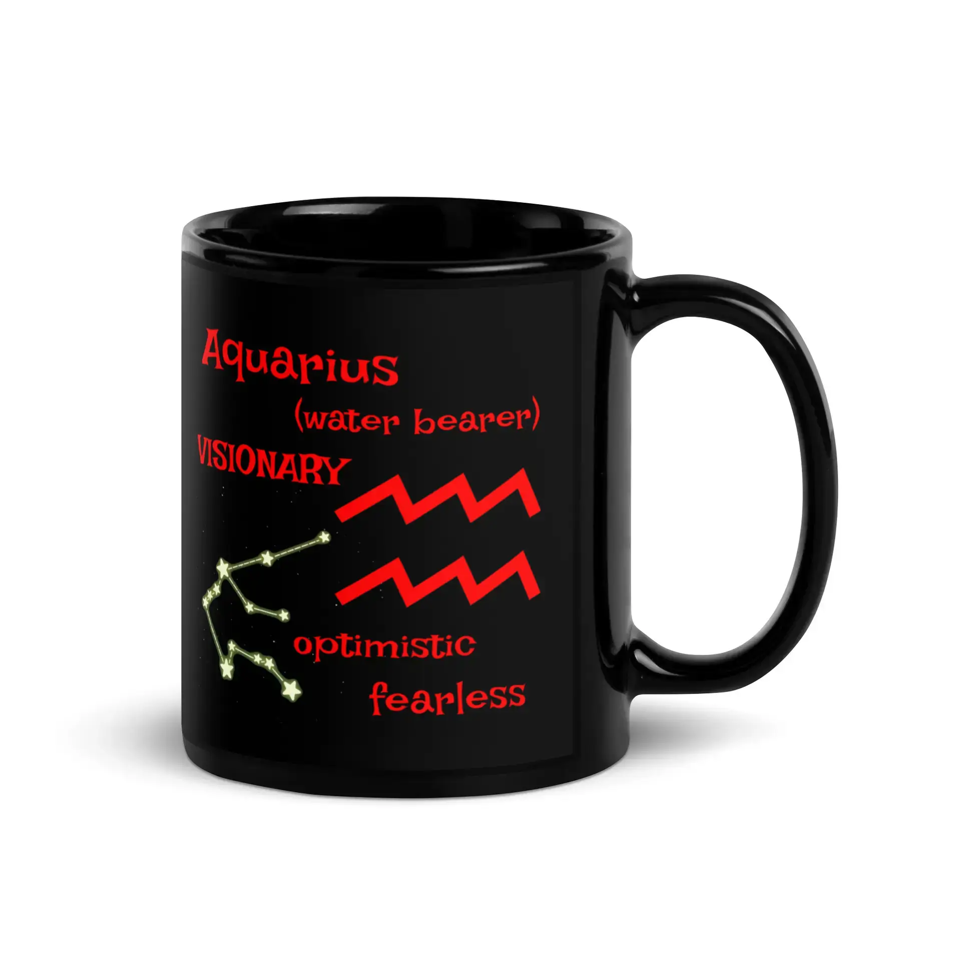 Aquarius Black Glossy Mug