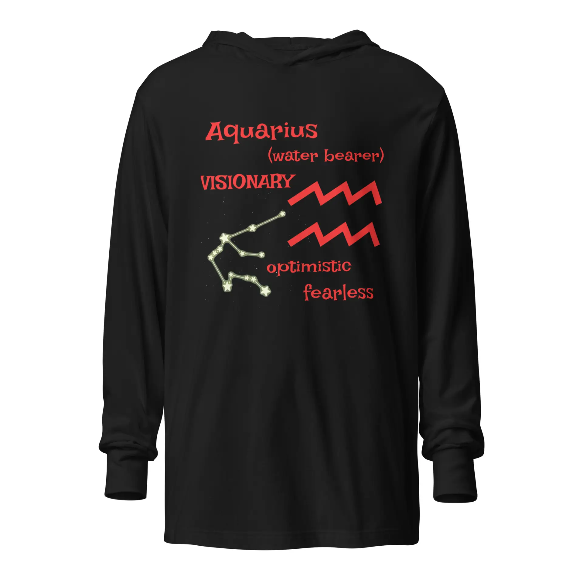 Aquarius Hooded long-sleeve tee