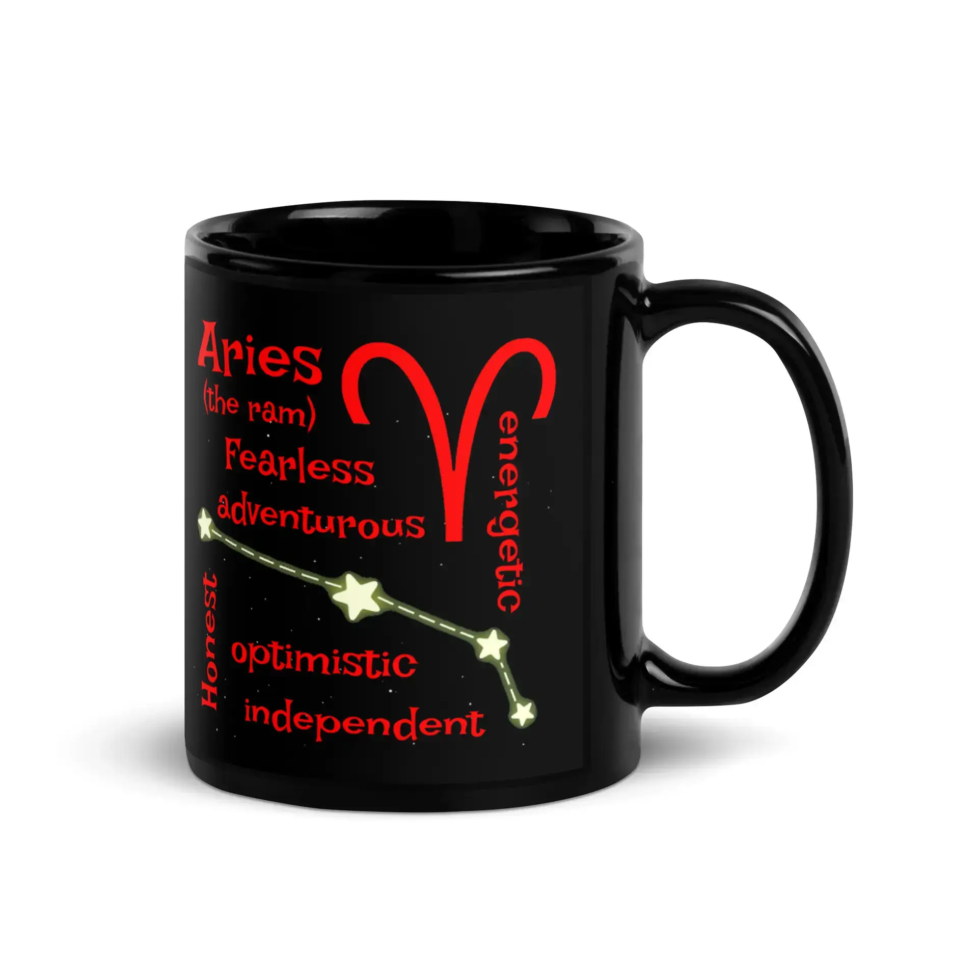 Aries the Ram Black Glossy Mug