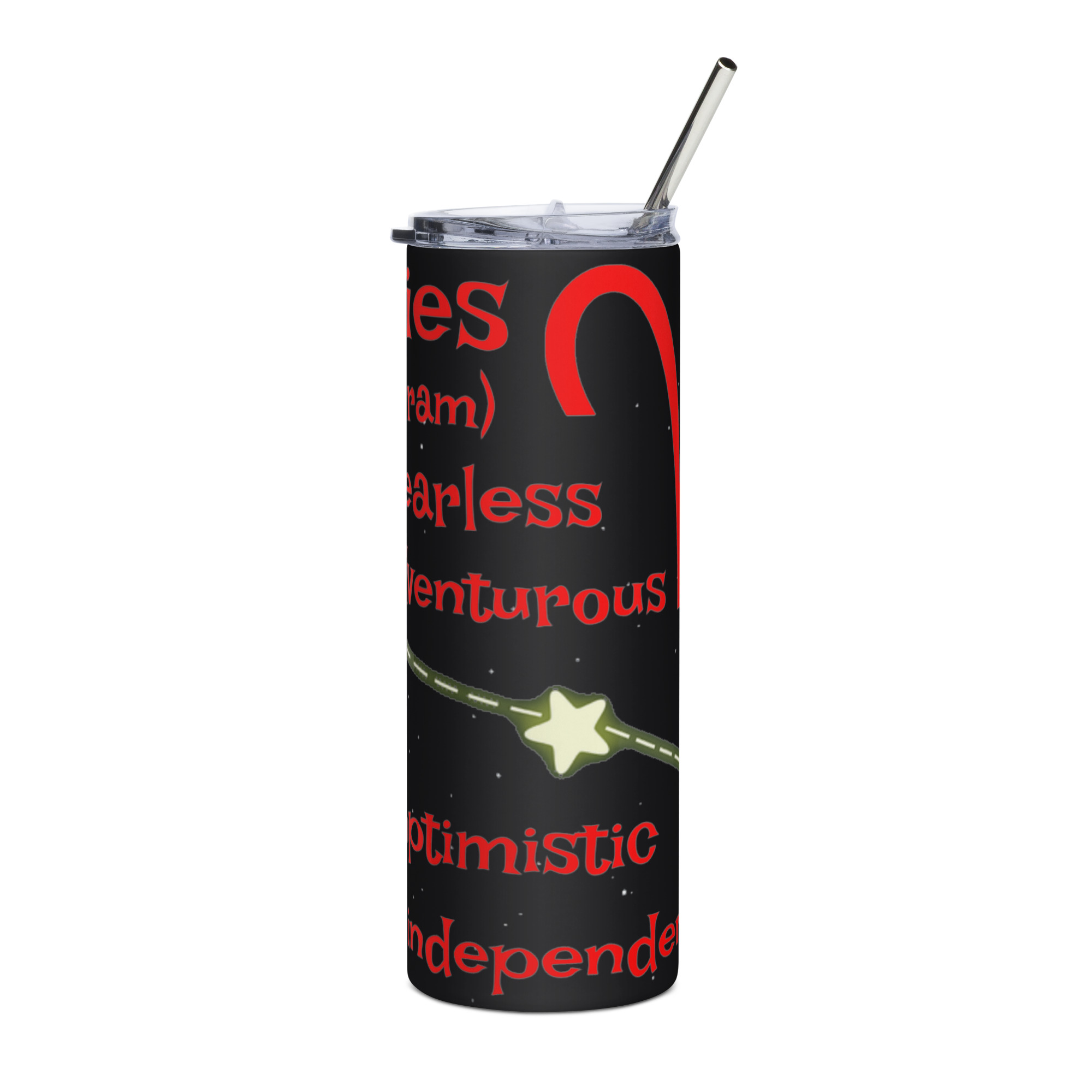 Aries the Ram - stainless-steel-tumbler-black-front-6825d7c414025