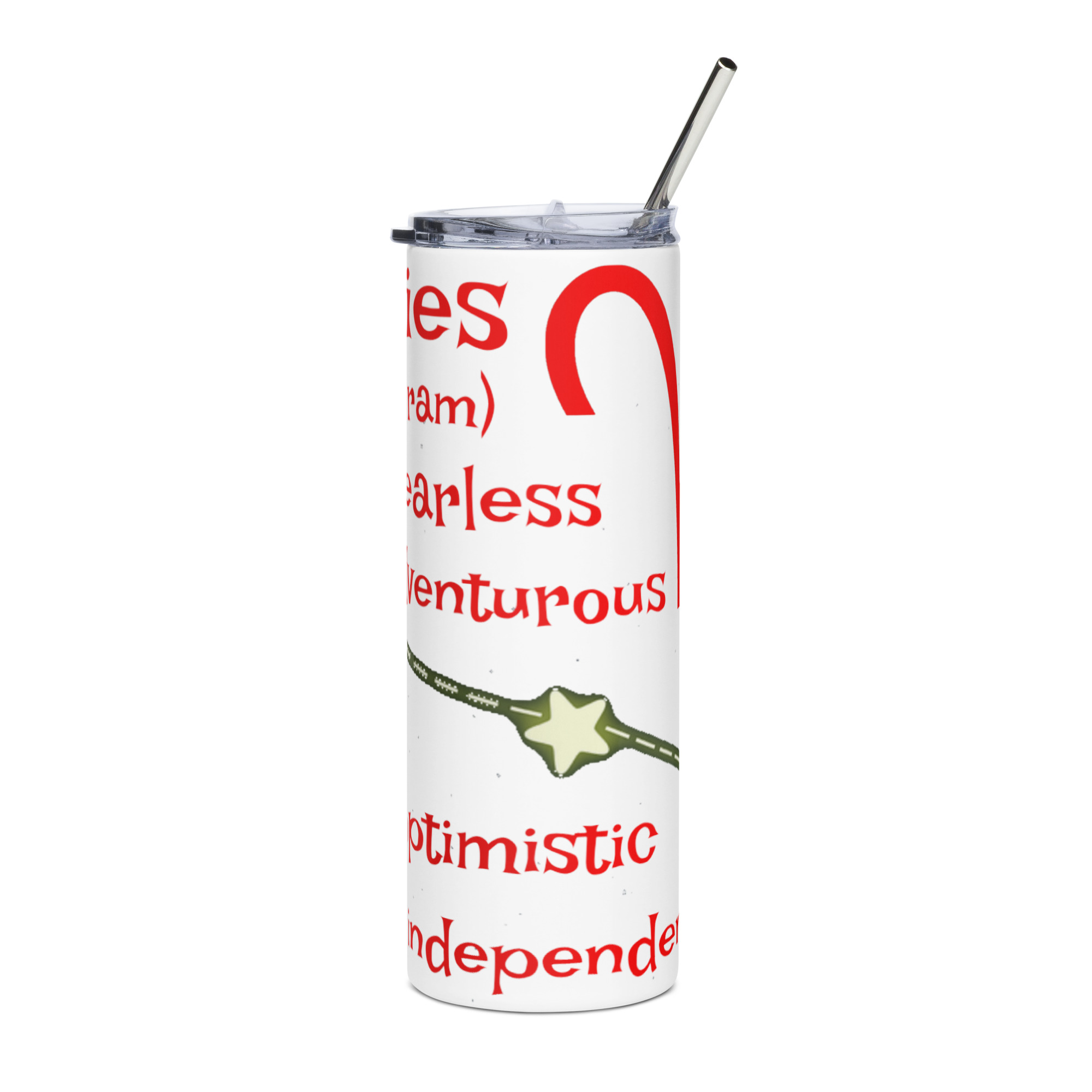 Aries the Ram - stainless-steel-tumbler-white-front-6825d7c4141f0