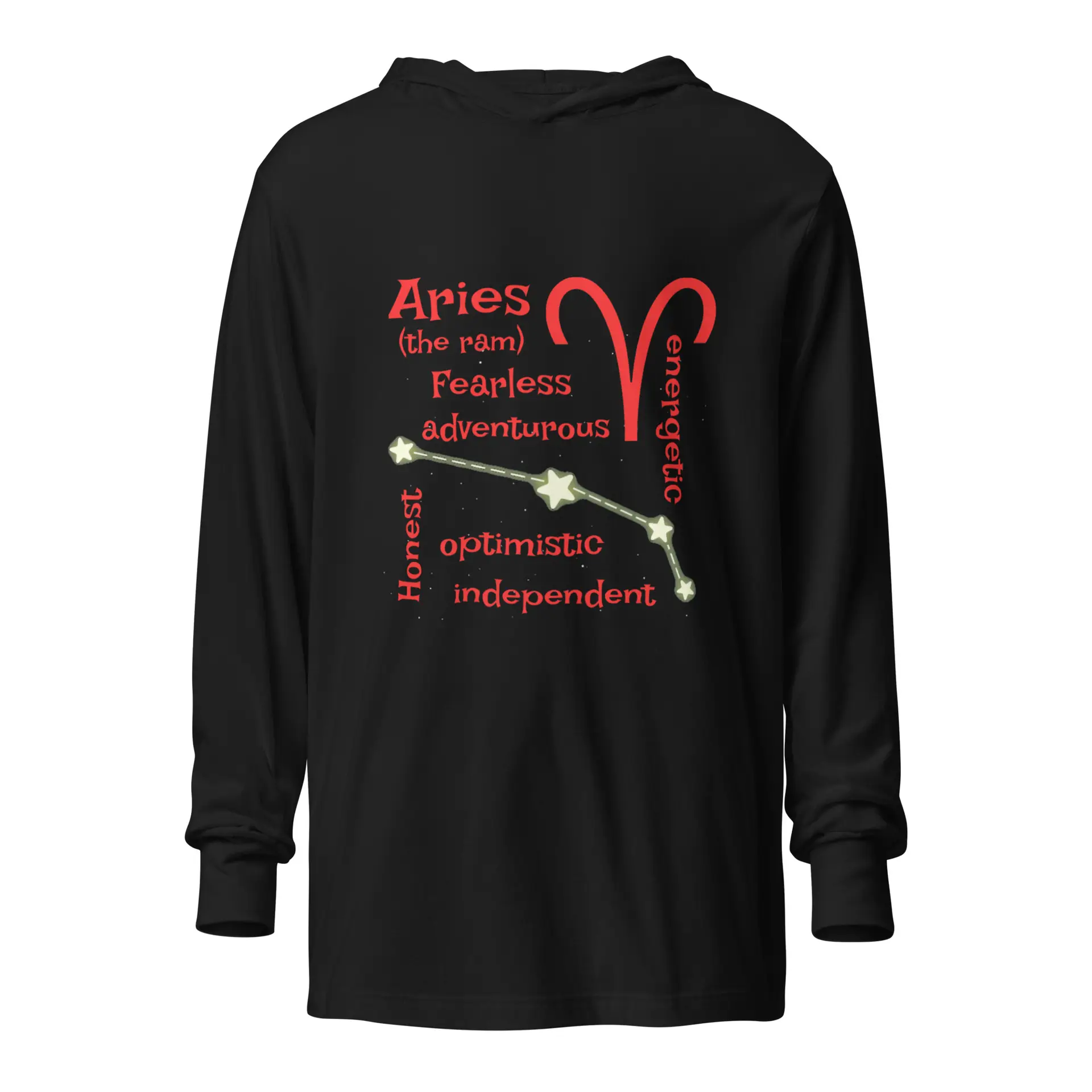 Aries the Ram Hooded long-sleeve tee