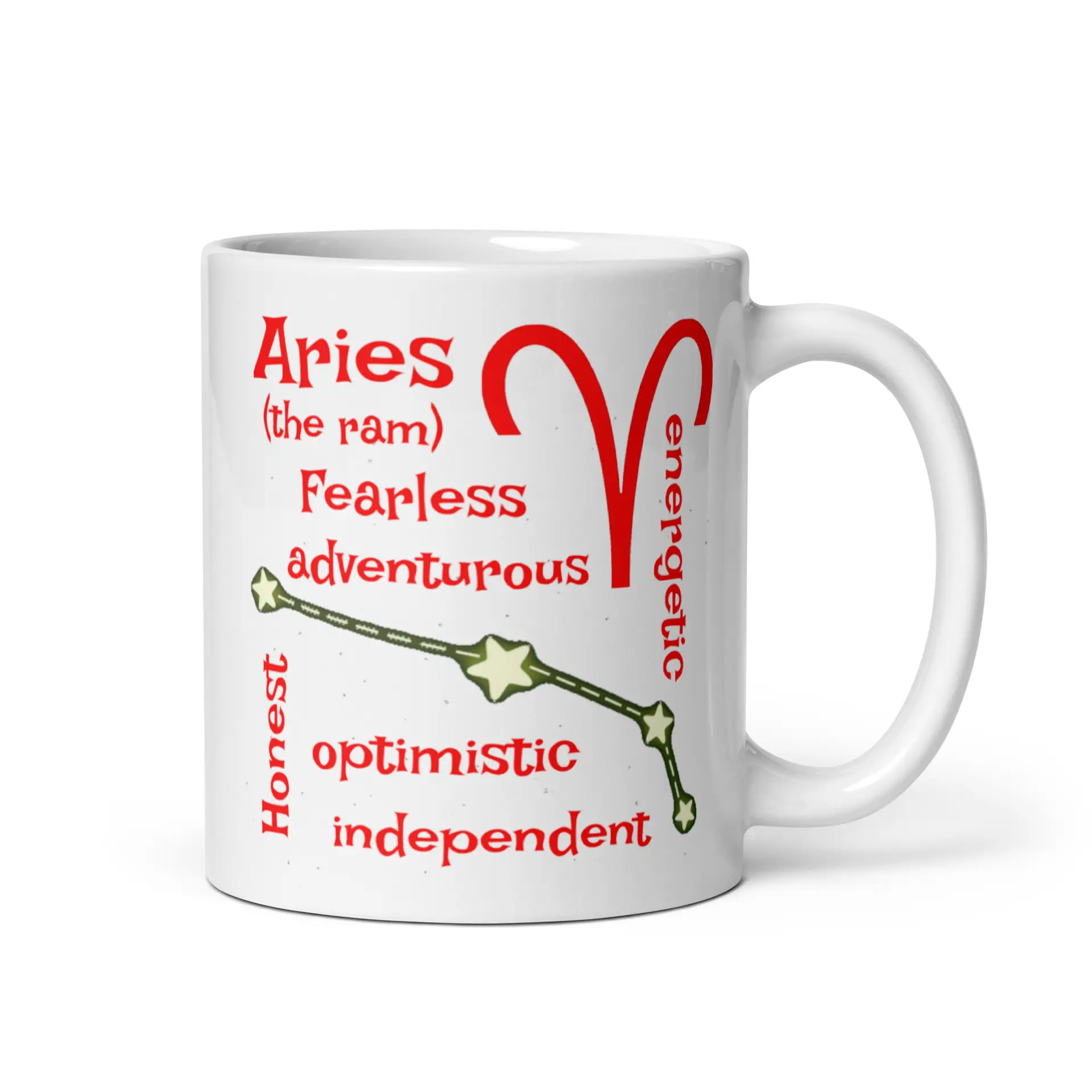 Aries the Ram White glossy mug