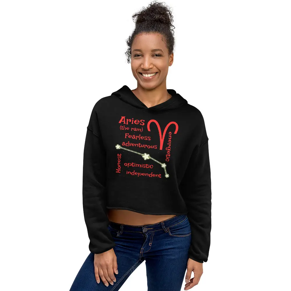 Aries the Ram Crop Hoodie