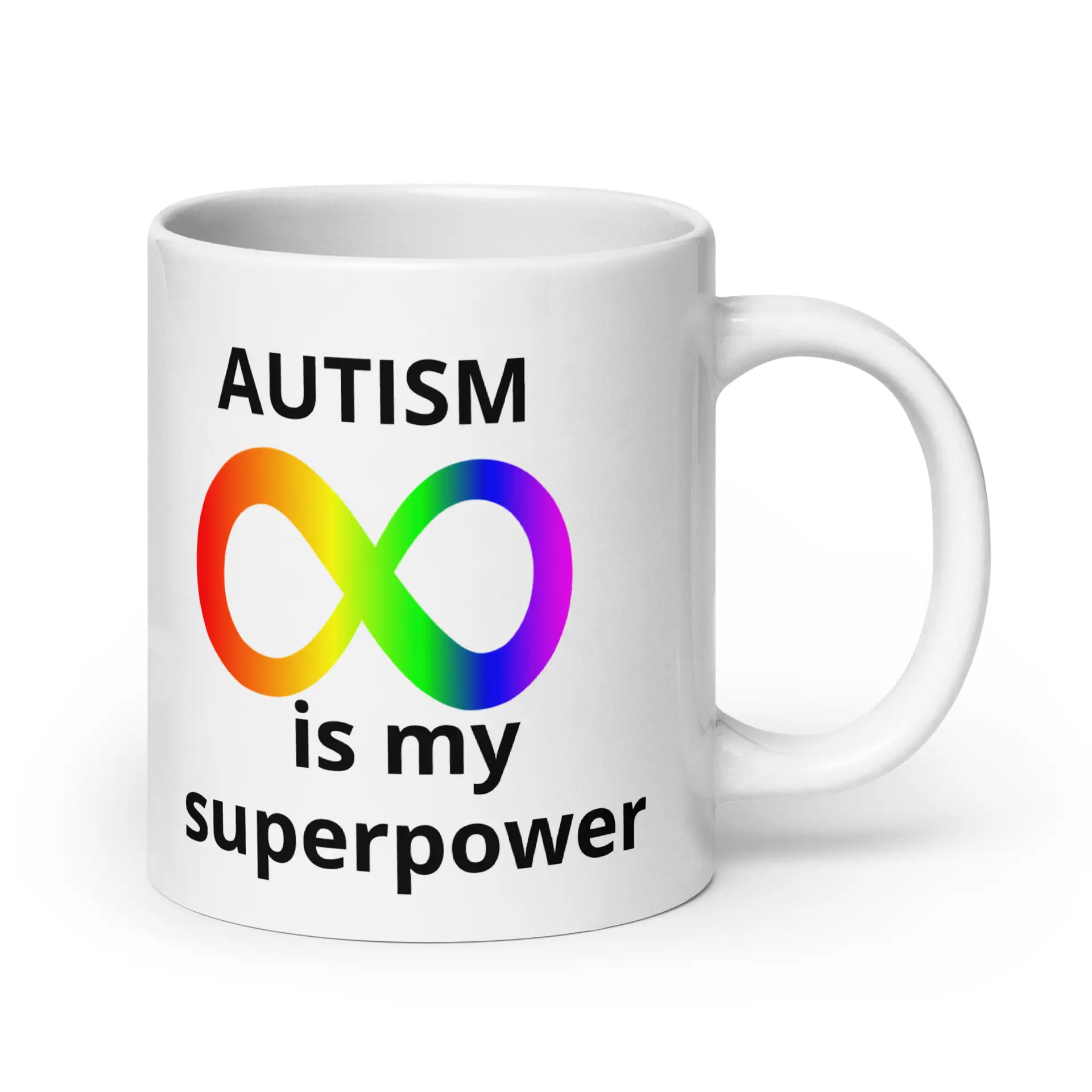 Autism is my Superpower White glossy mug