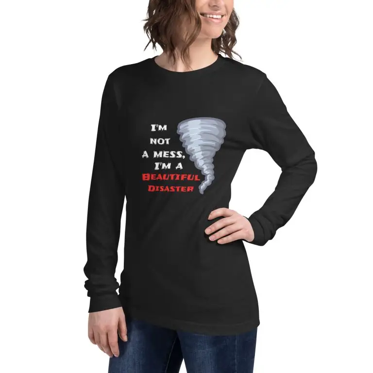 Beautiful Disaster - unisex-long-sleeve-tee-black-heather-left-front-6825e2992852b