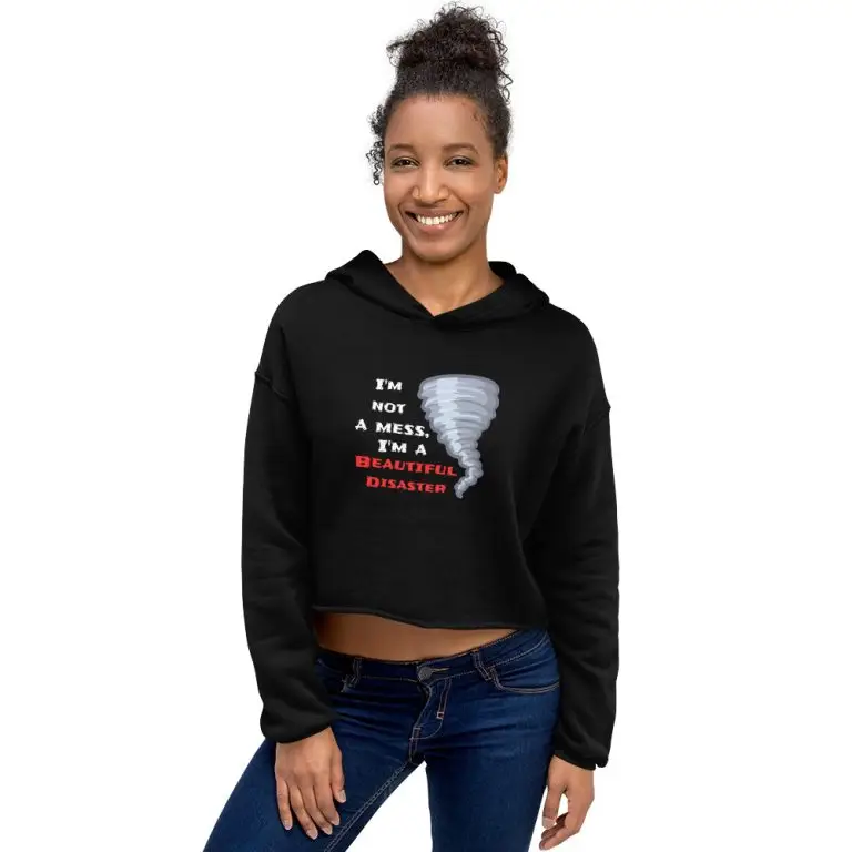 Beautiful Disaster - womens-cropped-hoodie-black-front-6825e2ce36d76