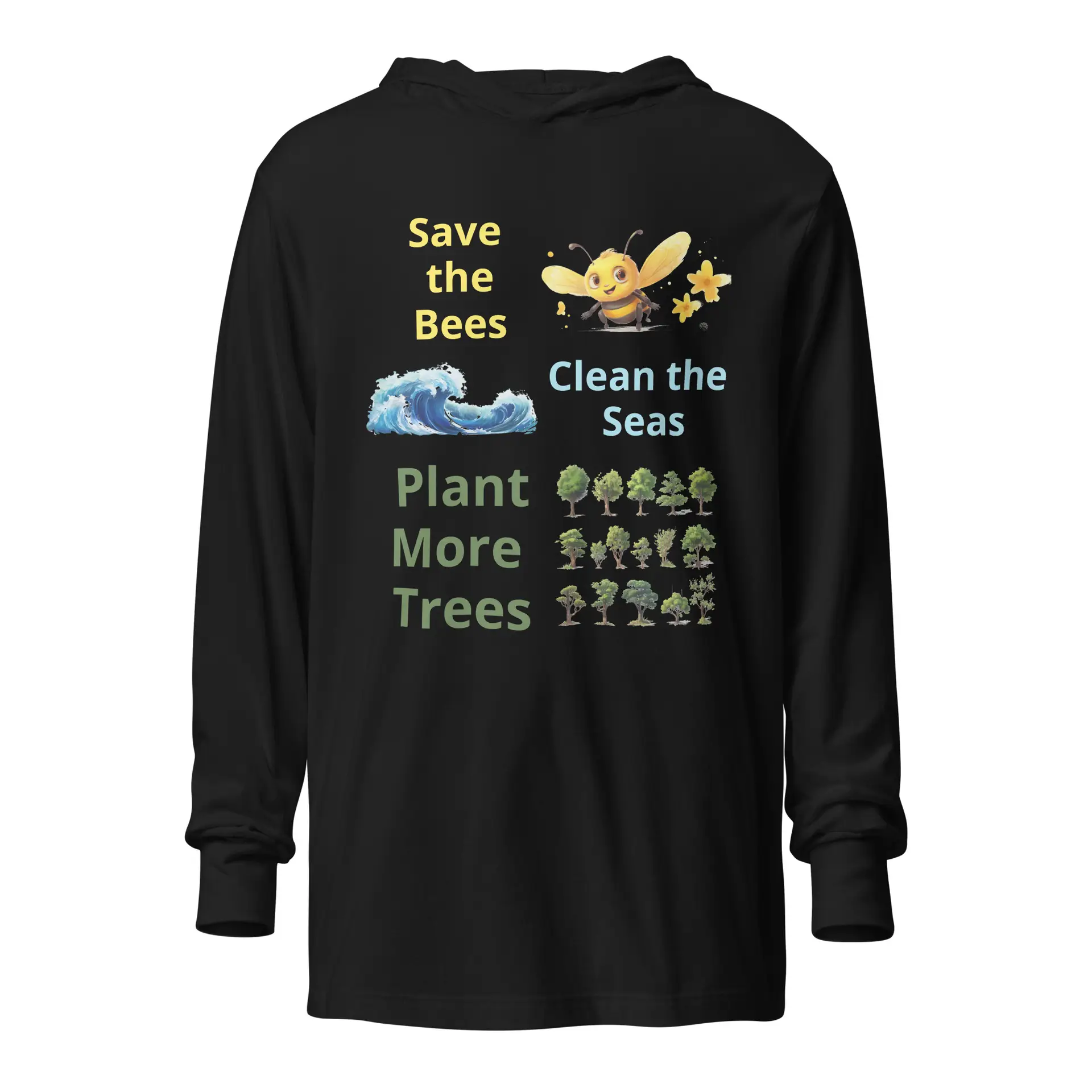 Bees Seas & Trees Hooded long-sleeve tee