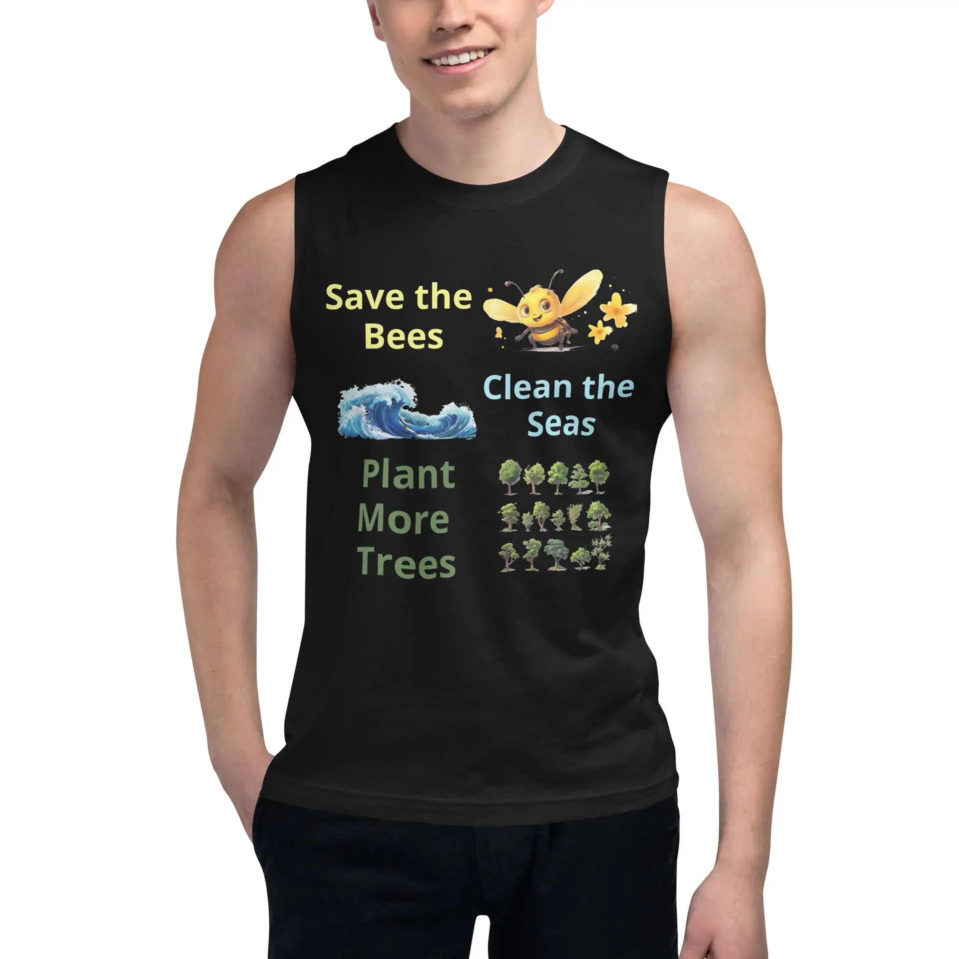 Bees Seas & Trees Muscle Shirt