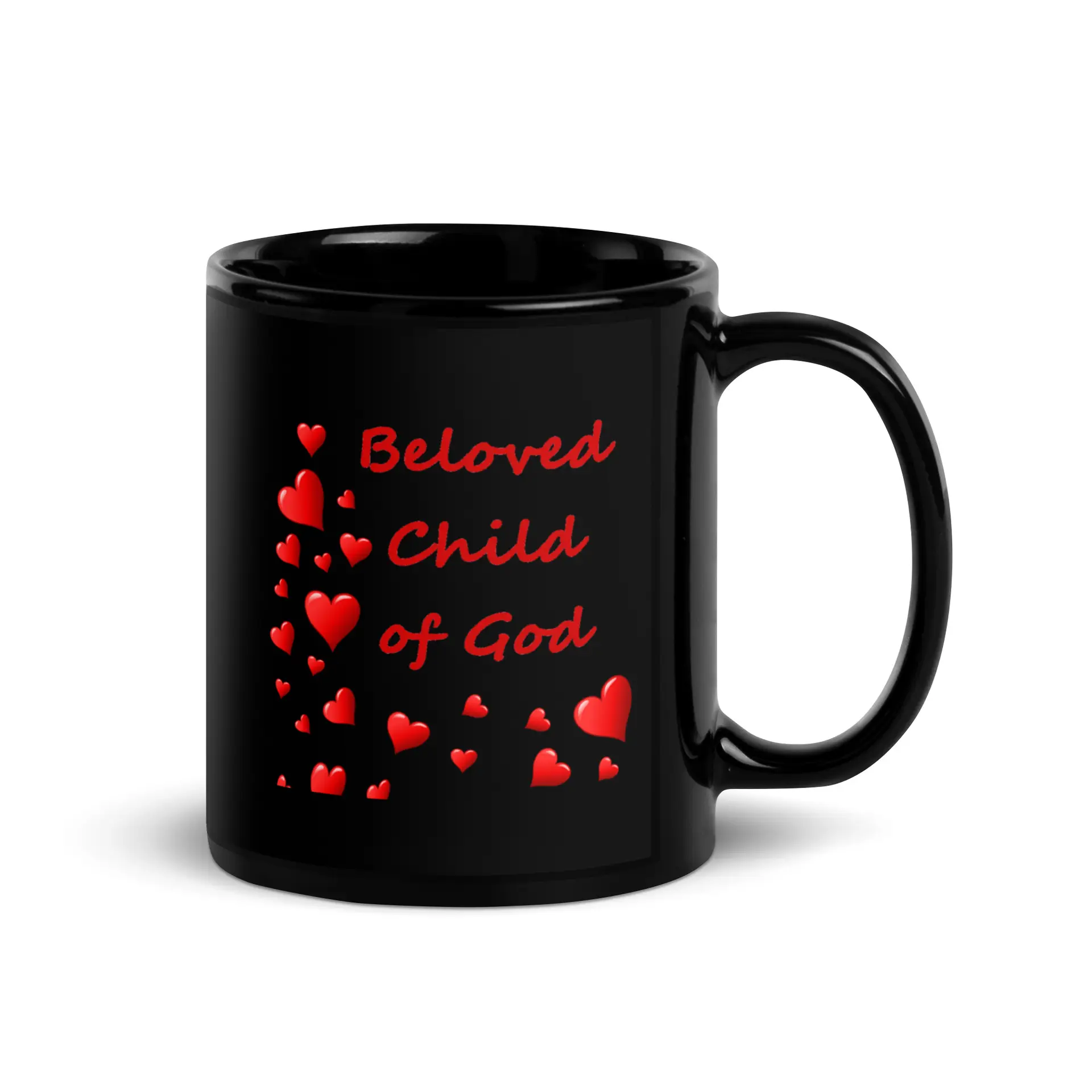 Beloved Child of God Black Glossy Mug