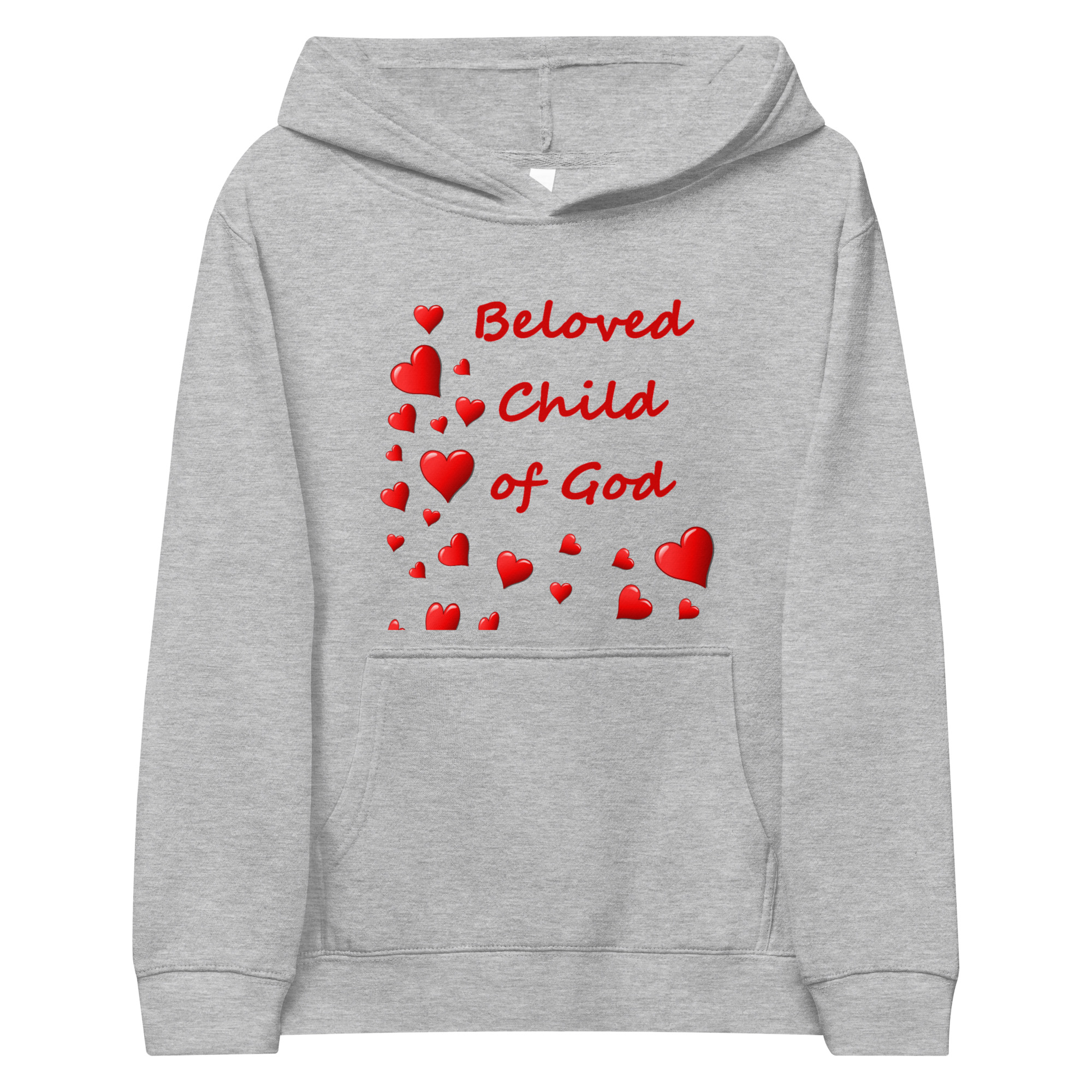 Beloved Child of God - kids-fleece-hoodie-athletic-heather-front-6825e6313ffbe