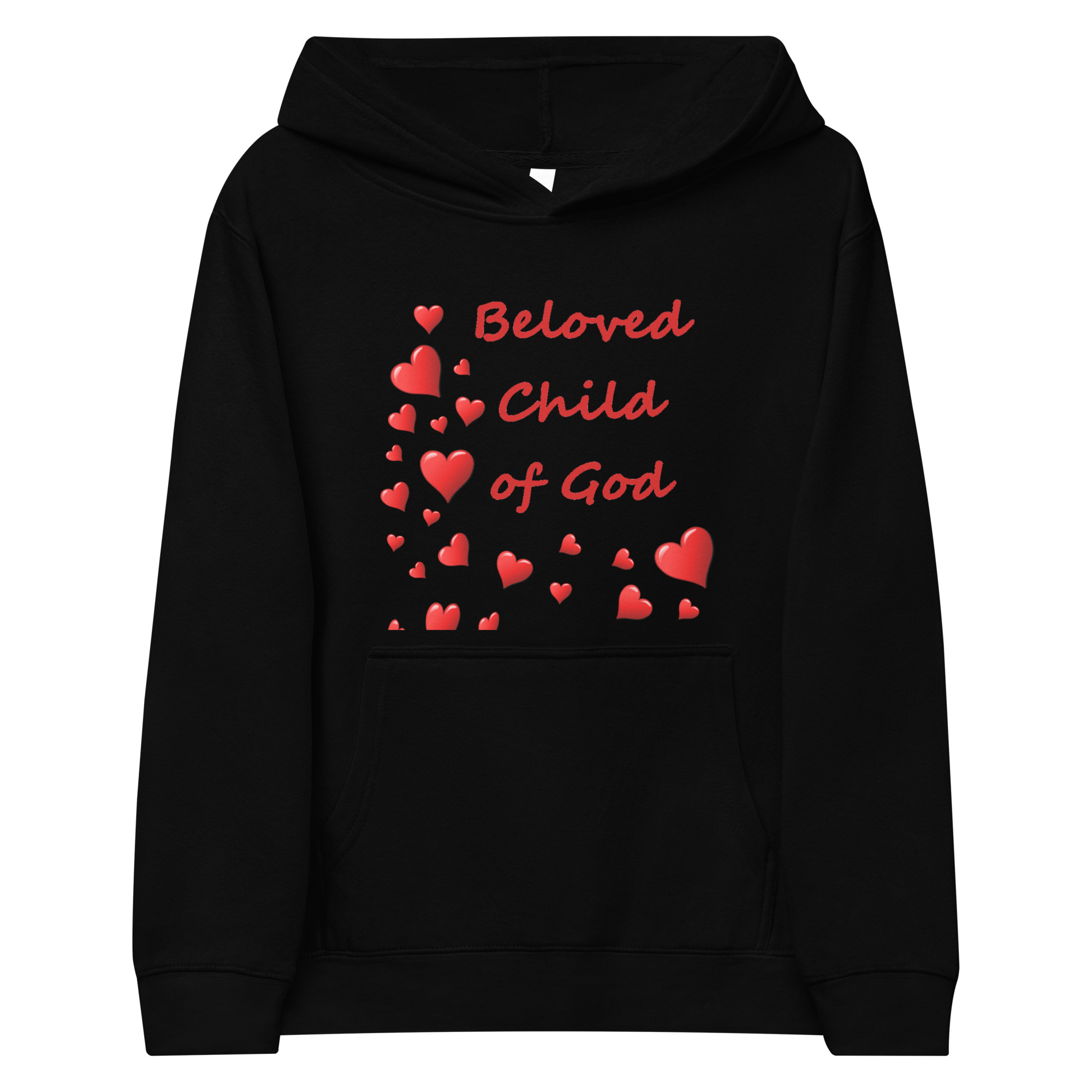 Beloved Child of God - kids-fleece-hoodie-black-front-6825e6313fa3a