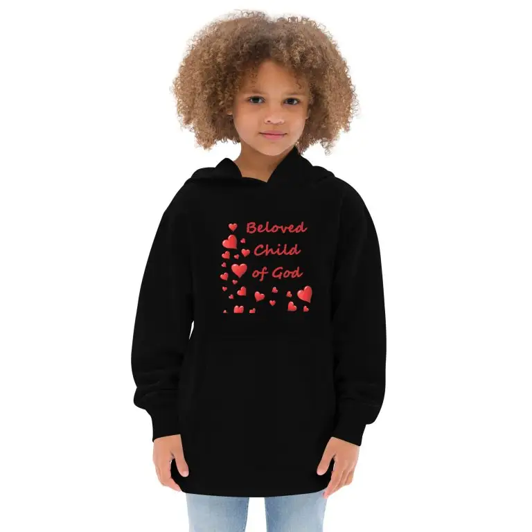 Beloved Child of God - kids-fleece-hoodie-black-front-6825e6313fe8c