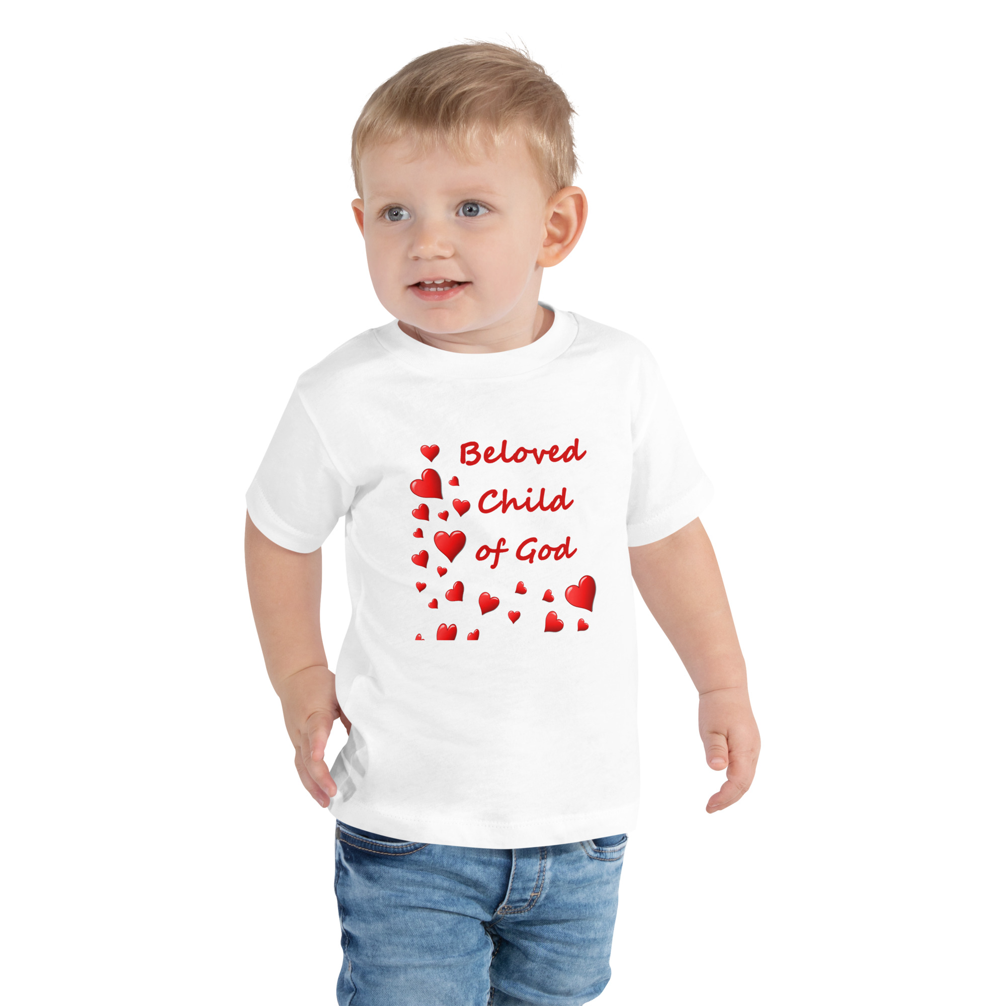 Beloved Child of God - toddler-staple-tee-white-front-6825e7ab729d9