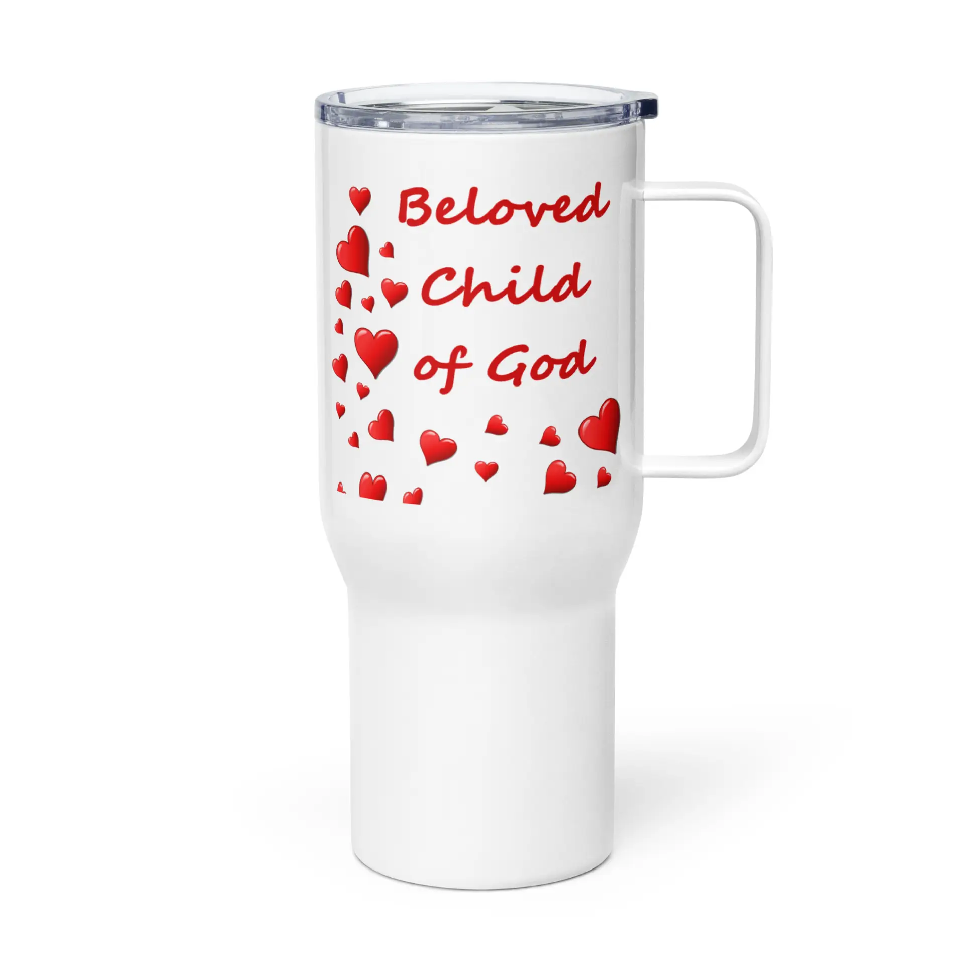 Beloved Child of God Travel mug with a handle