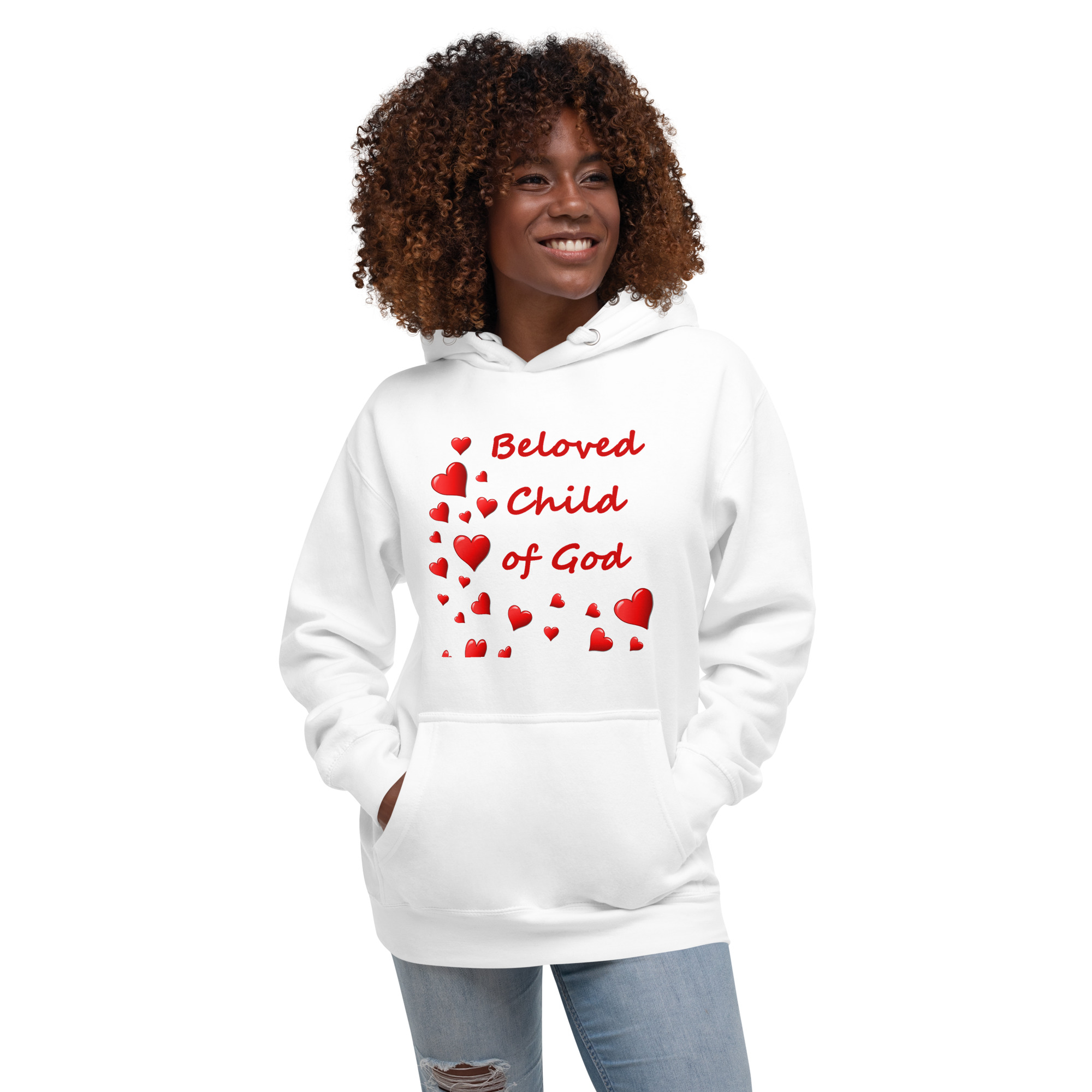 Beloved Child of God - unisex-premium-hoodie-white-front-6825e7408ec75