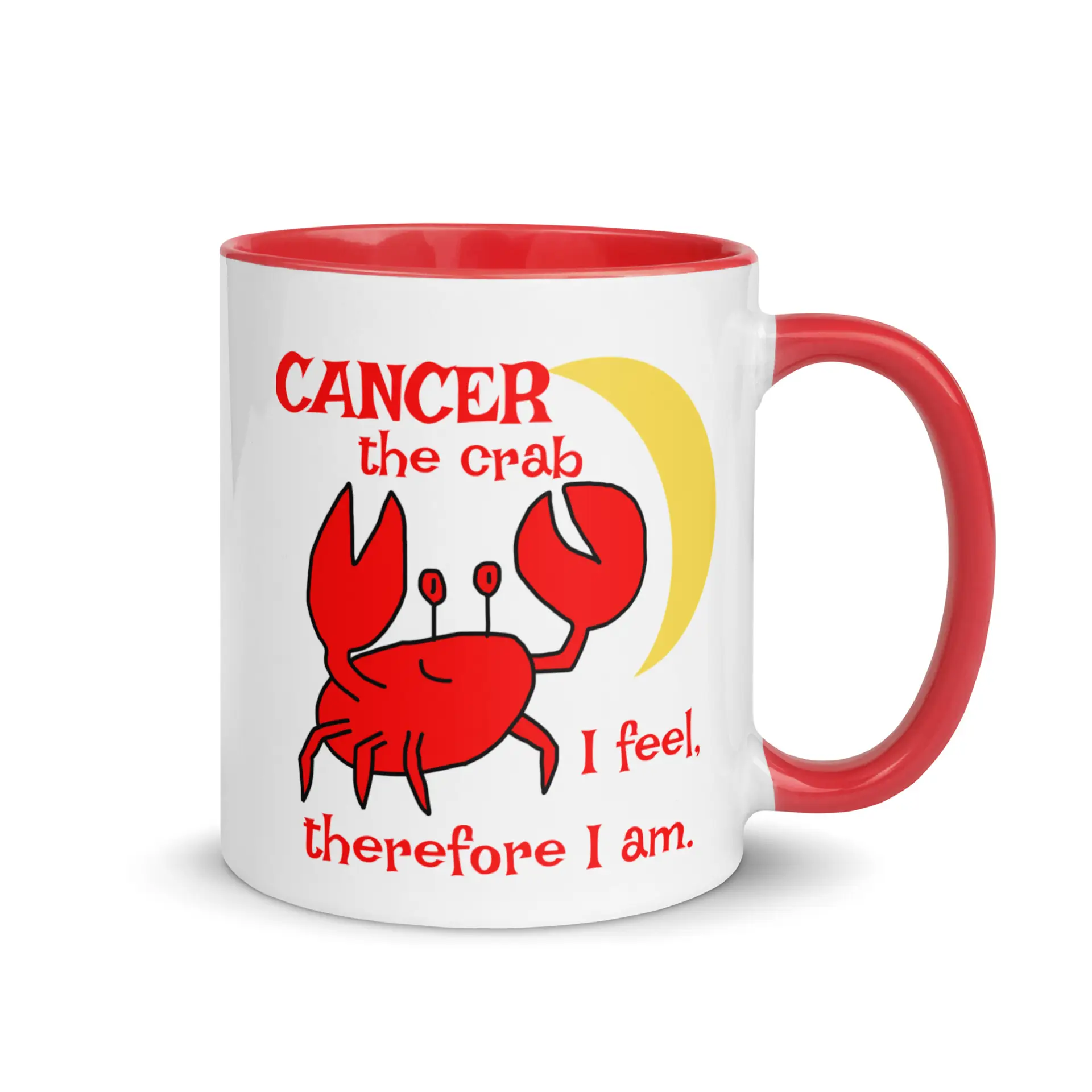 Cancer the Crab, I feel Therefore I Am Mug with Color Inside
