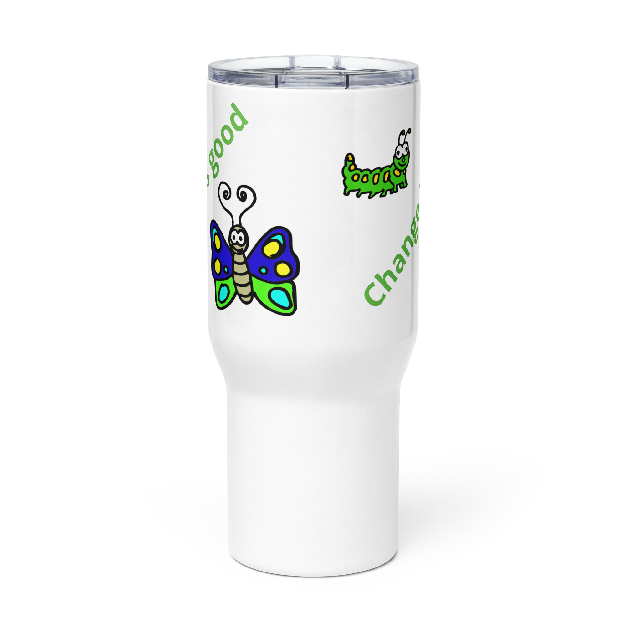 Caterpillar Butterfly Change is Good - travel-mug-with-a-handle-white-25-oz-front-6825ea471a5eb