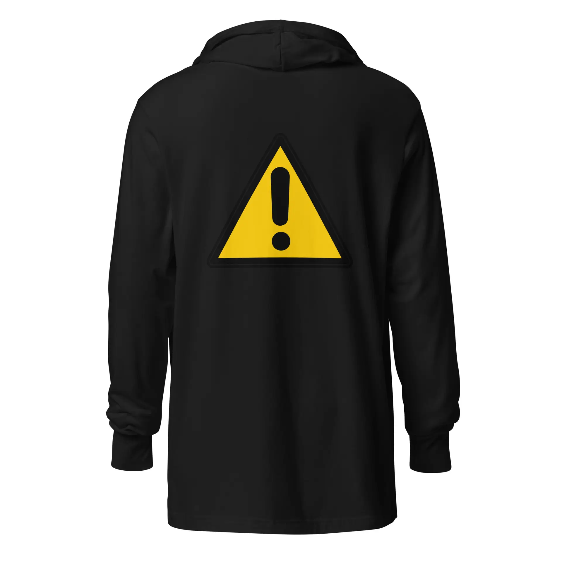 Caution Warning Label - unisex-hooded-long-sleeve-tee-black-back-6825eb6b08065