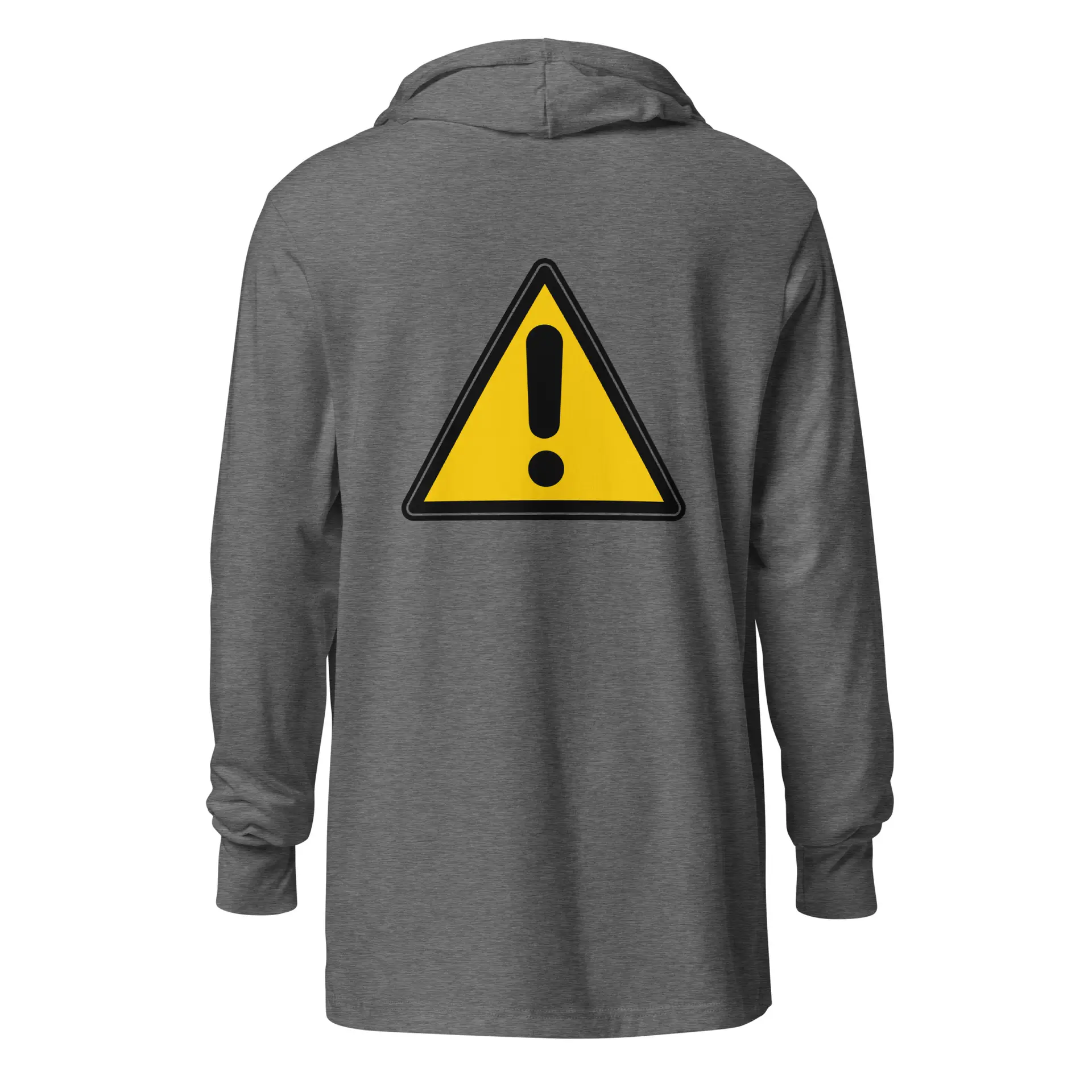 Caution Warning Label - unisex-hooded-long-sleeve-tee-grey-triblend-back-6825eb6b09758