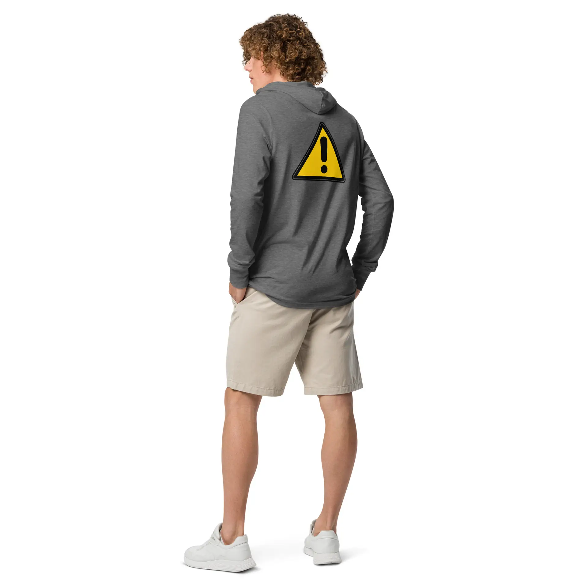 Caution Warning Label - unisex-hooded-long-sleeve-tee-grey-triblend-back-6825eb6b09c30