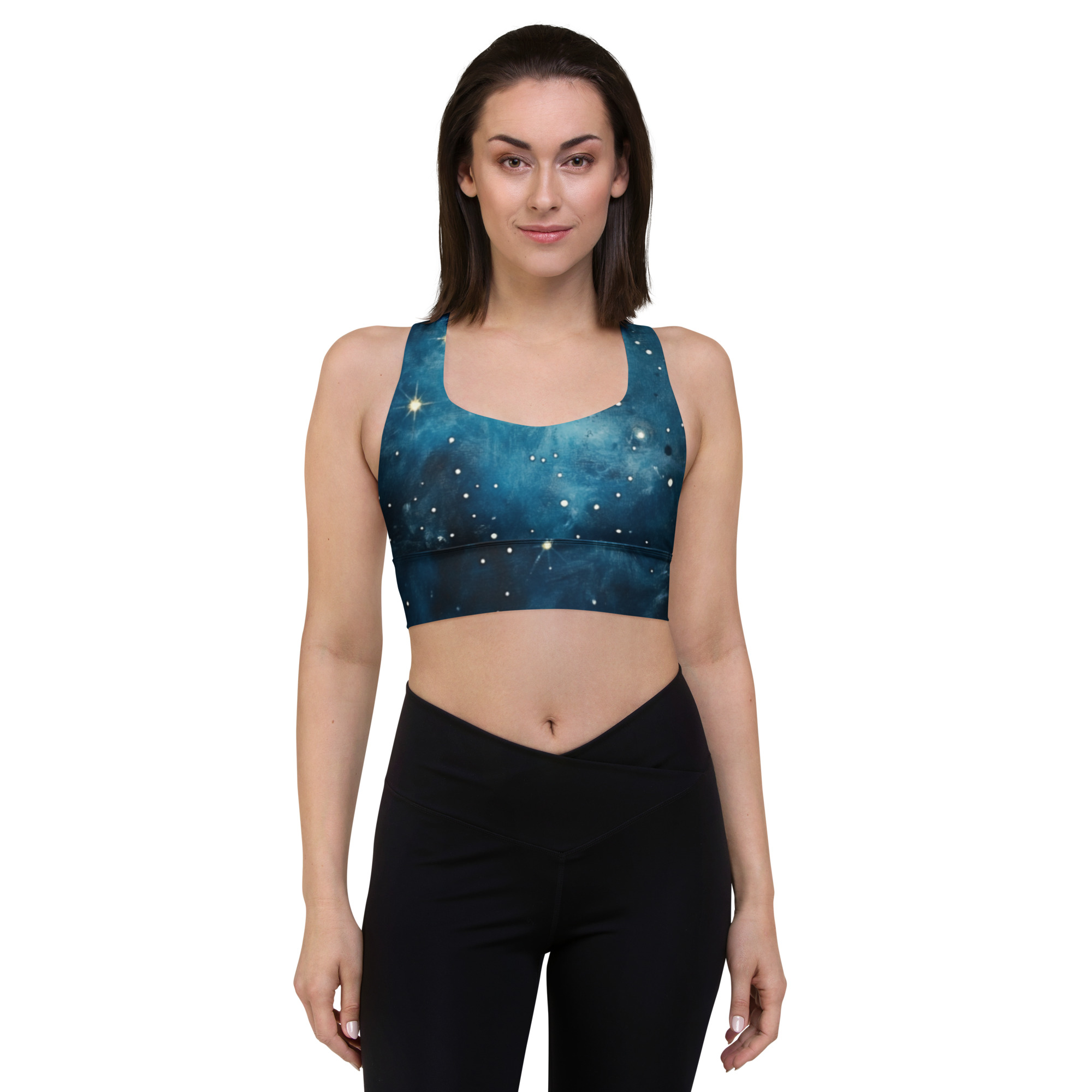 Celestial Supernova Recycled Longline Sports Bra