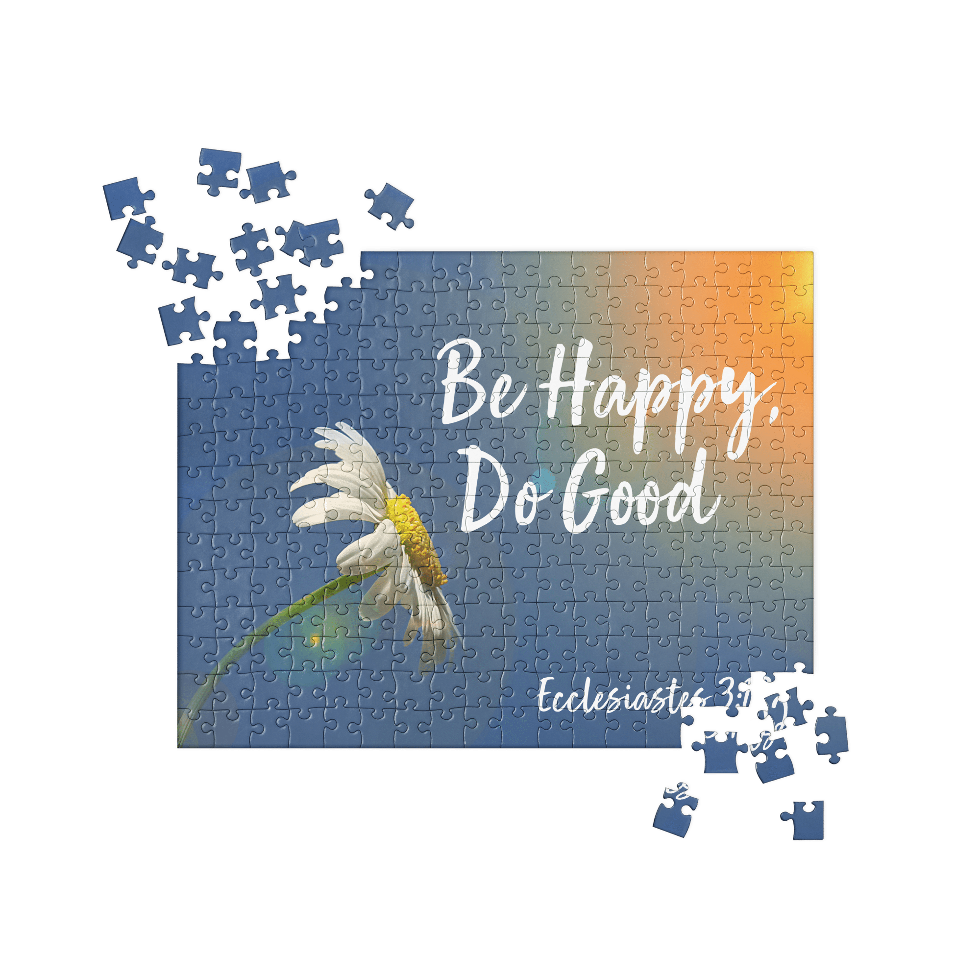 Ecclesiastes 3:12 Be Happy Do Good Daisy Jigsaw puzzle