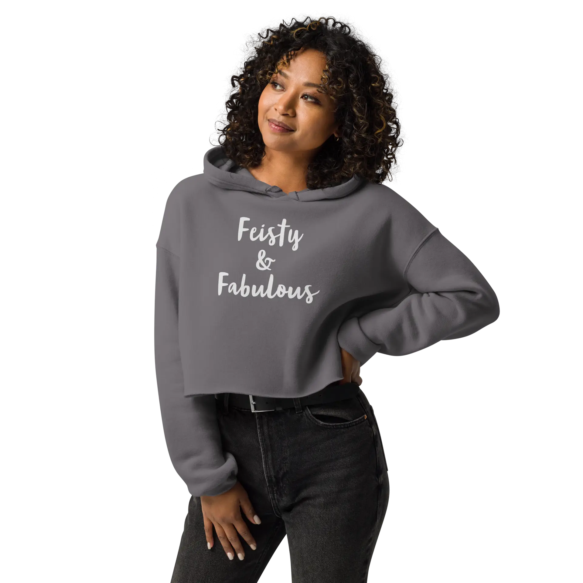 Feisty & Fabulous cropped hoodie storm-front-68390f9d6eafe
