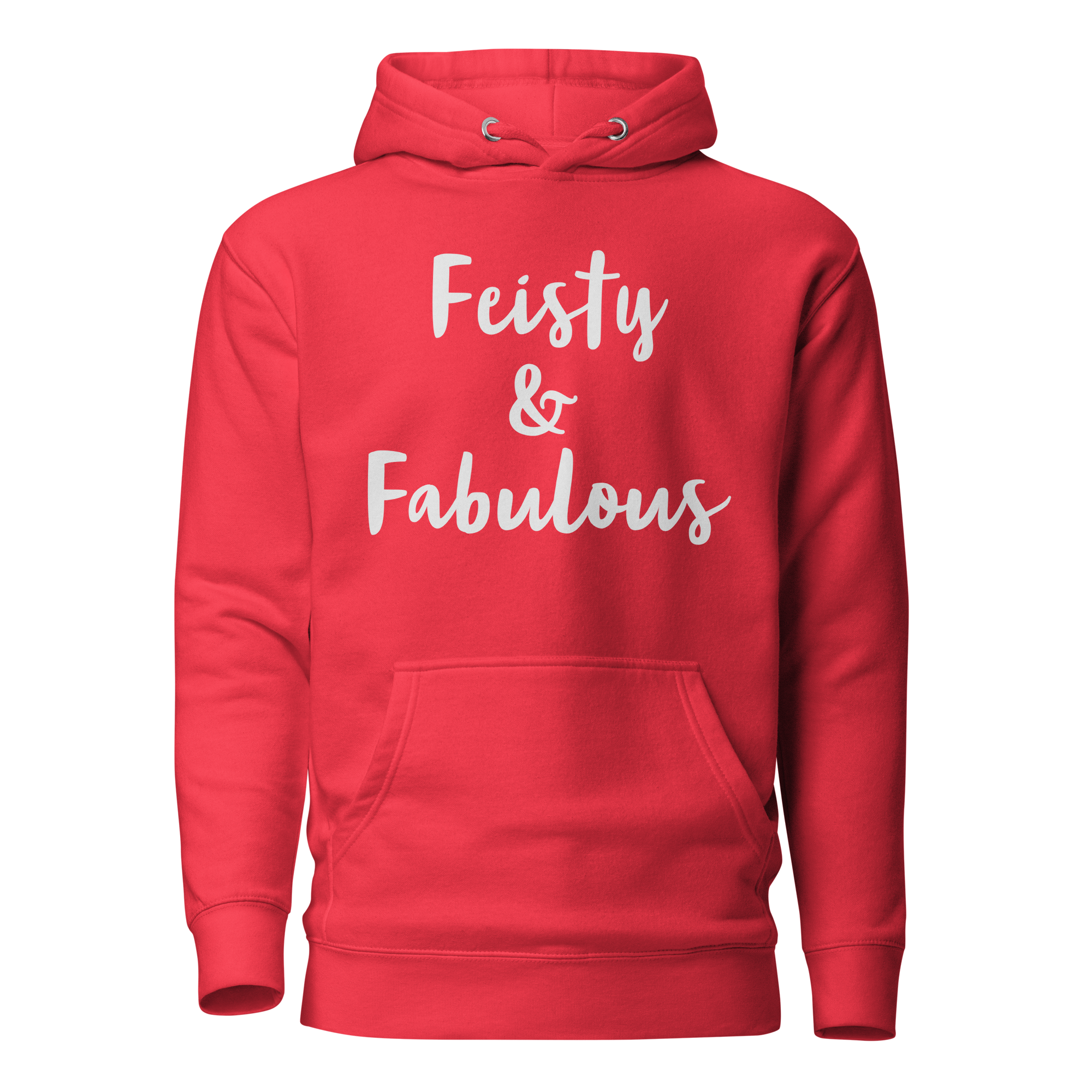 Feisty & Fabulous hoodie team-red-front-68390f798d131