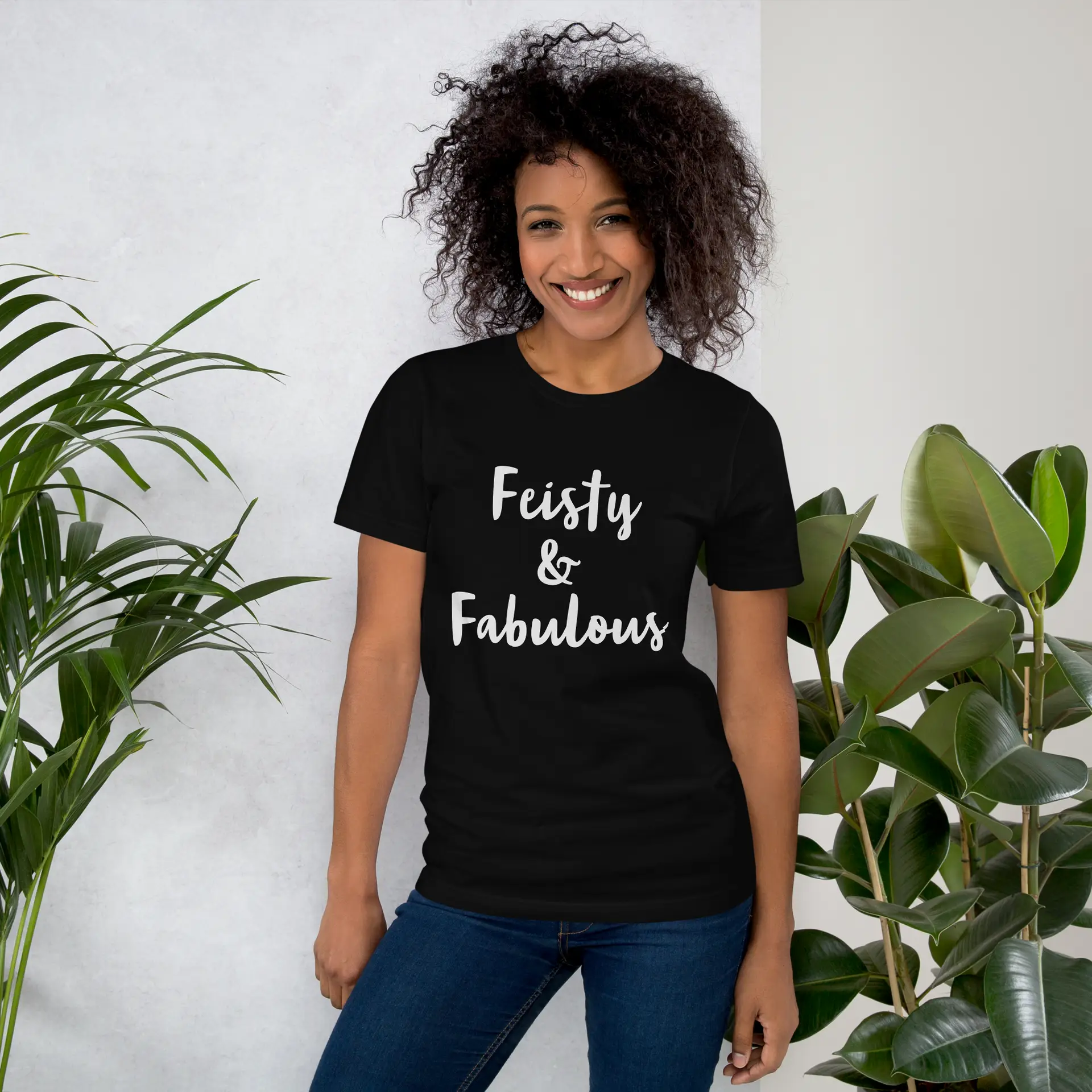 Feisty & Fabulous staple t-shirt black-front-68390ab3adf22