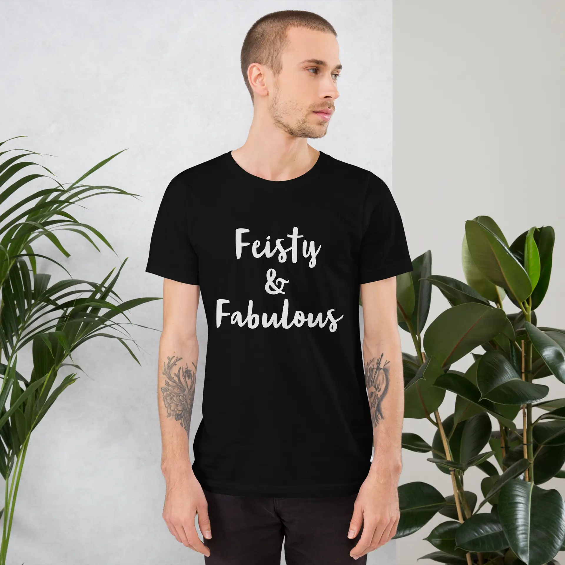 Feisty & Fabulous staple t-shirt black-front-68390ab3af6ea