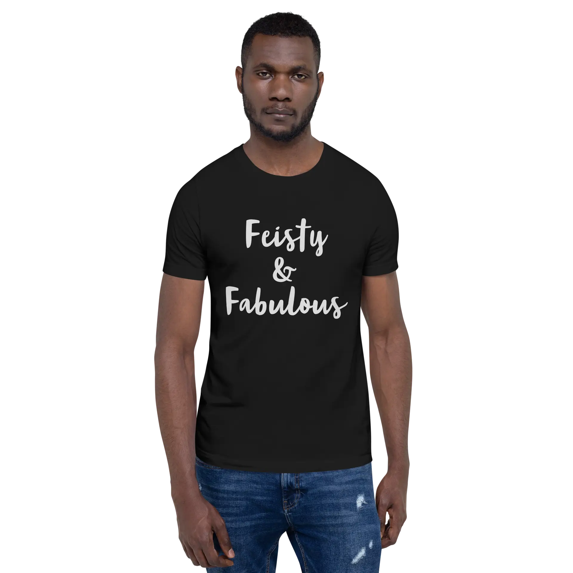 Feisty & Fabulous staple t-shirt black-front-68390ab3b2ea0