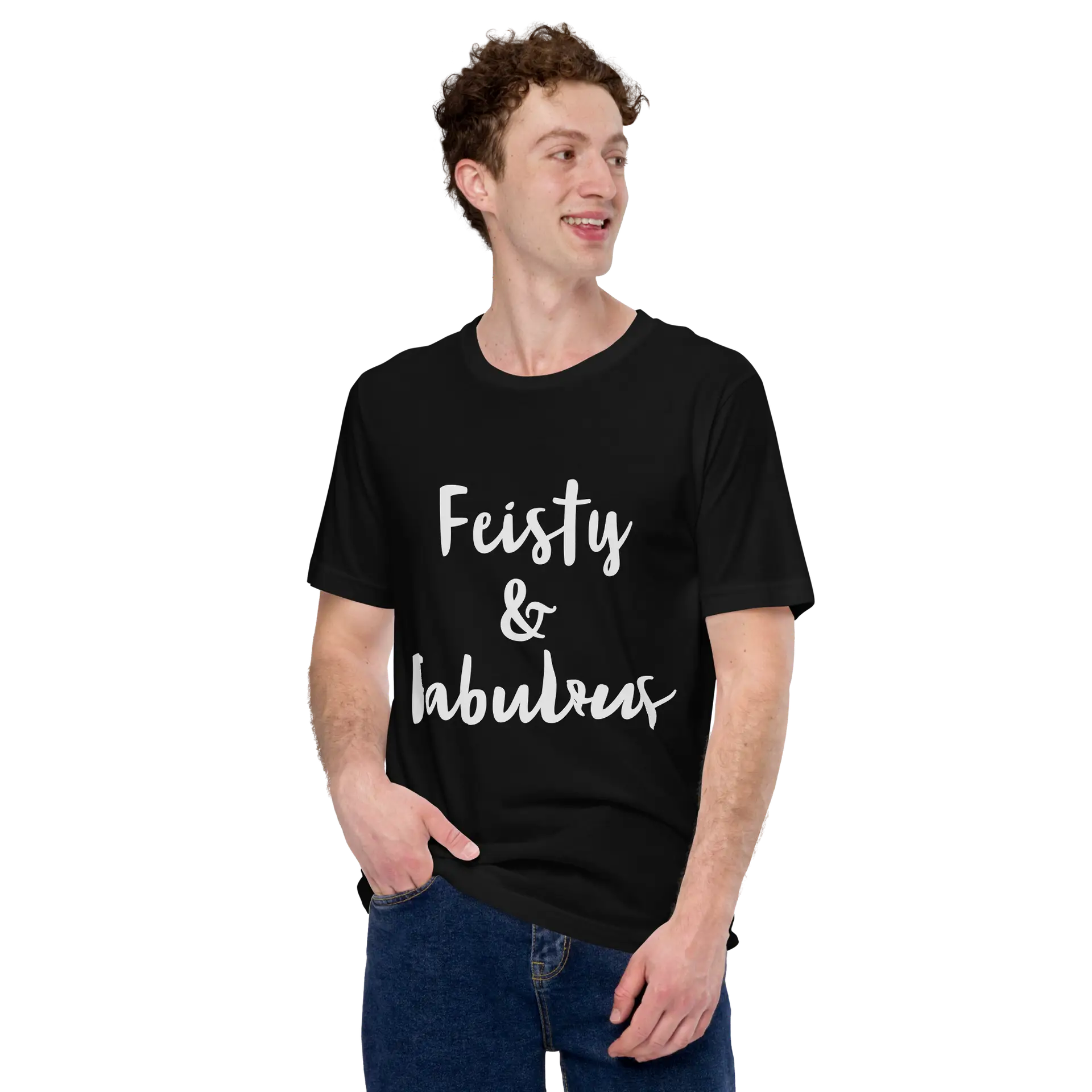 Feisty & Fabulous staple t-shirt black-front-68390ab3b4abe