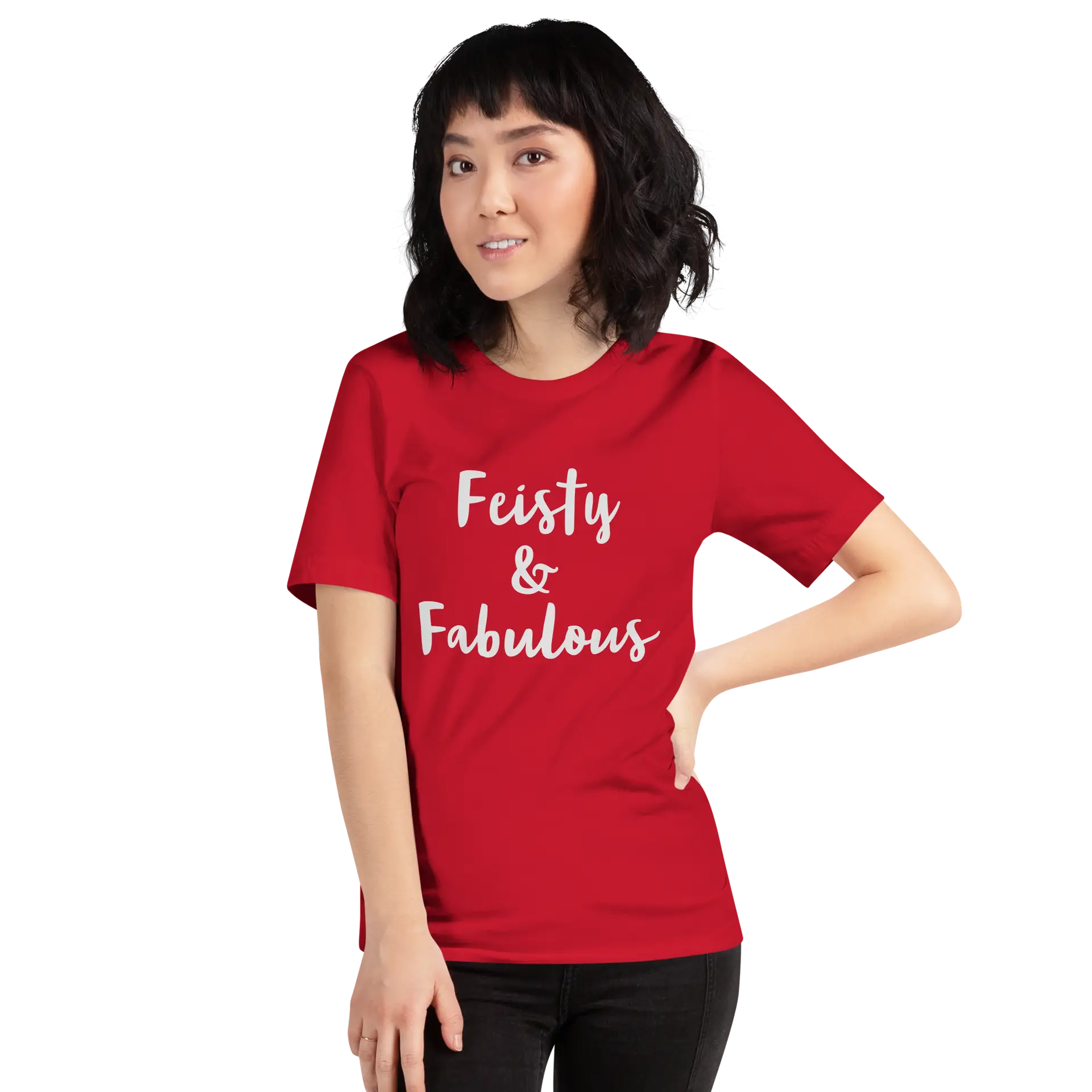 Feisty & Fabulous staple t-shirt red-front-68390ab43e263
