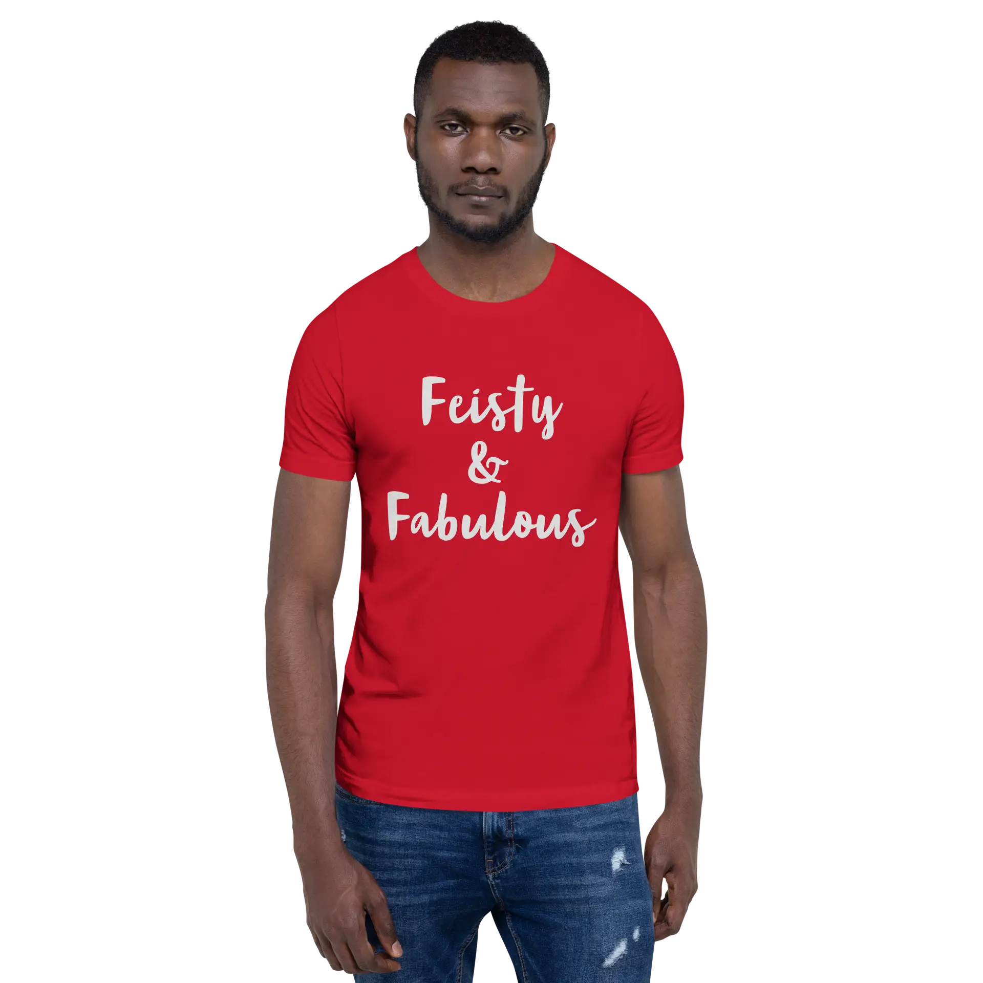 Feisty & Fabulous staple t-shirt red-front-68390ab446d7c
