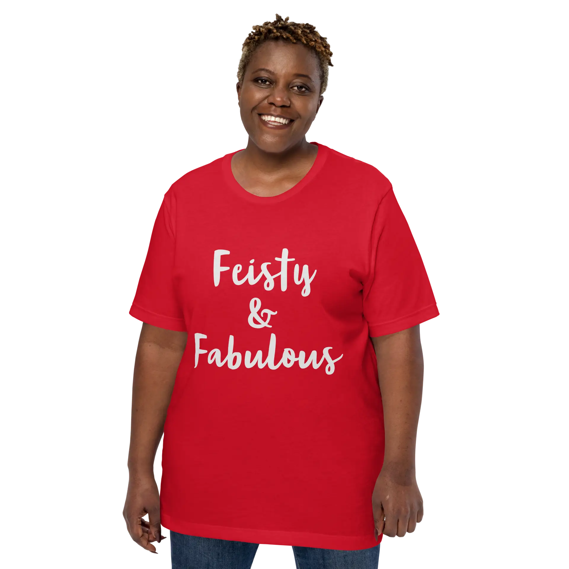 Feisty & Fabulous staple t-shirt red-front-68390ab450b9d