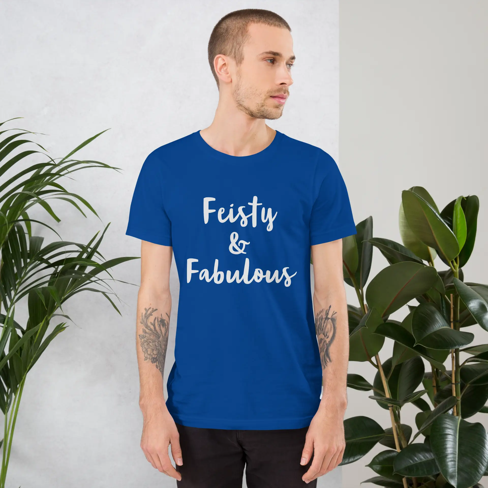 Feisty & Fabulous staple t-shirt true-royal-front-68390ab478069